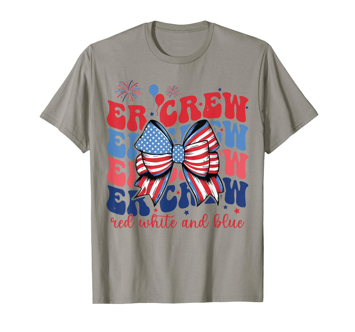 Red White And Blue ER Crew 4Th Of July Emergency Room Nurse T-Shirt