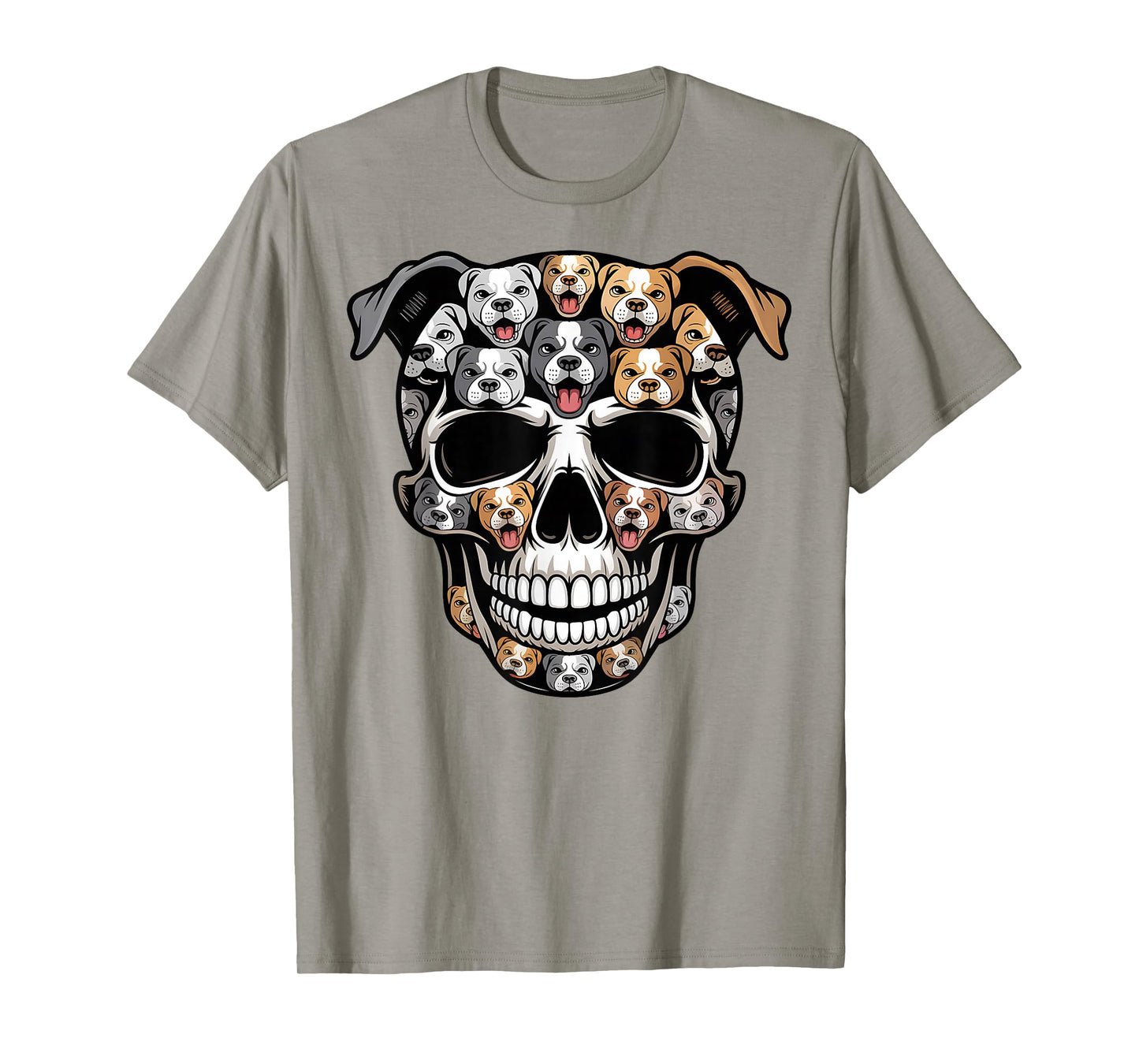 Funny Dog Lover Pitbull Skull Halloween Costume Men Women T-Shirt