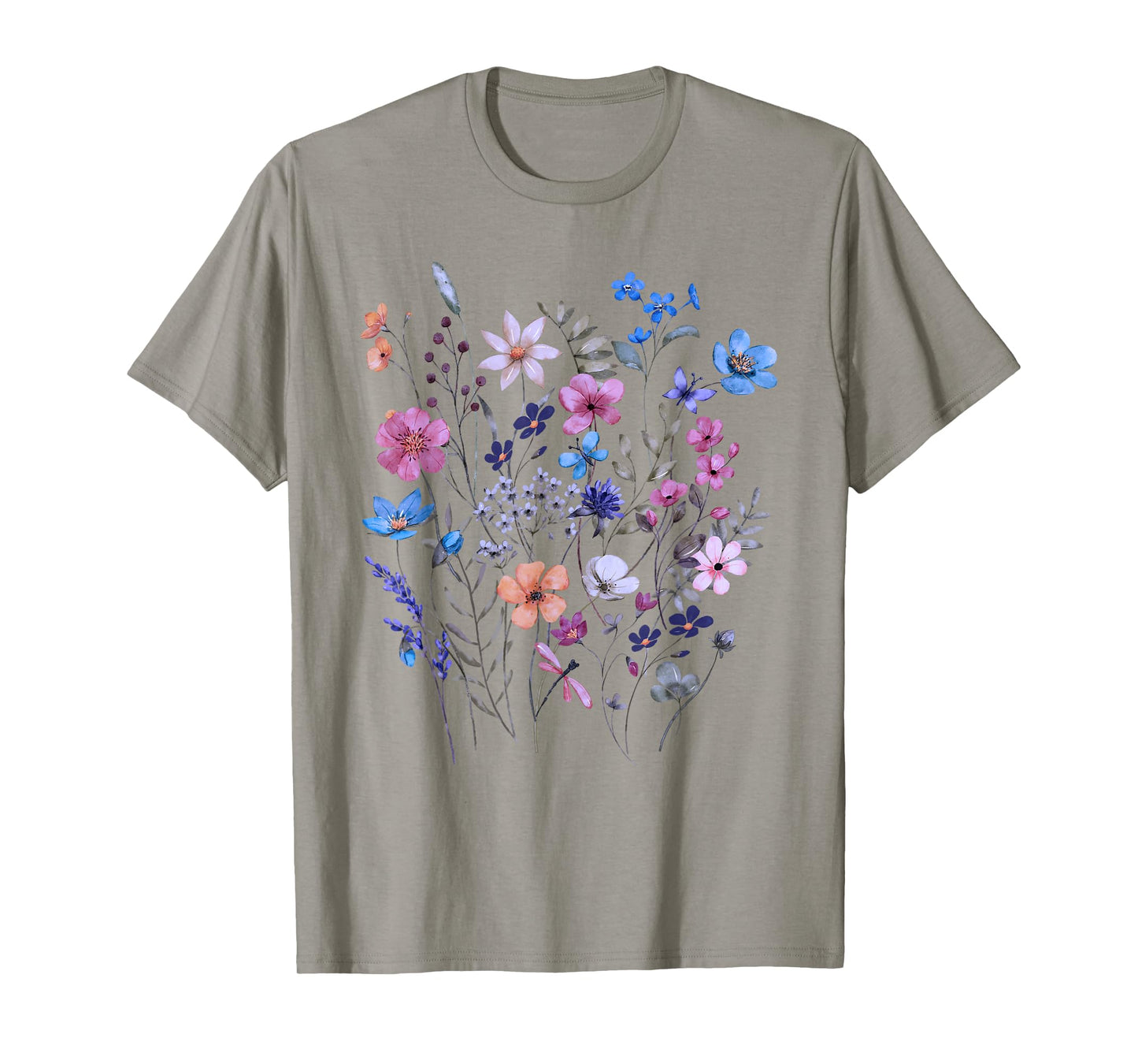 Vintage Flowers Women Wildflowers Grow Floral Graphic Summer T-Shirt