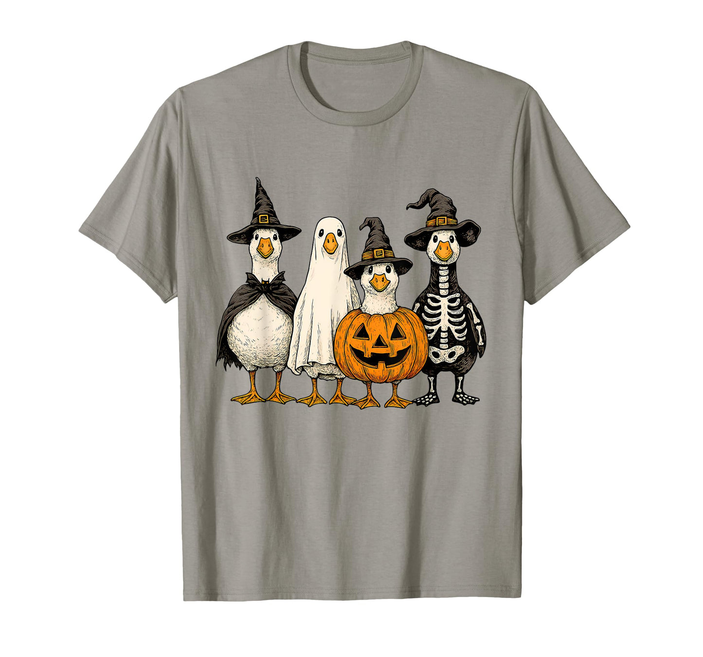 Funny Halloween Geese in Costumes T-Shirt