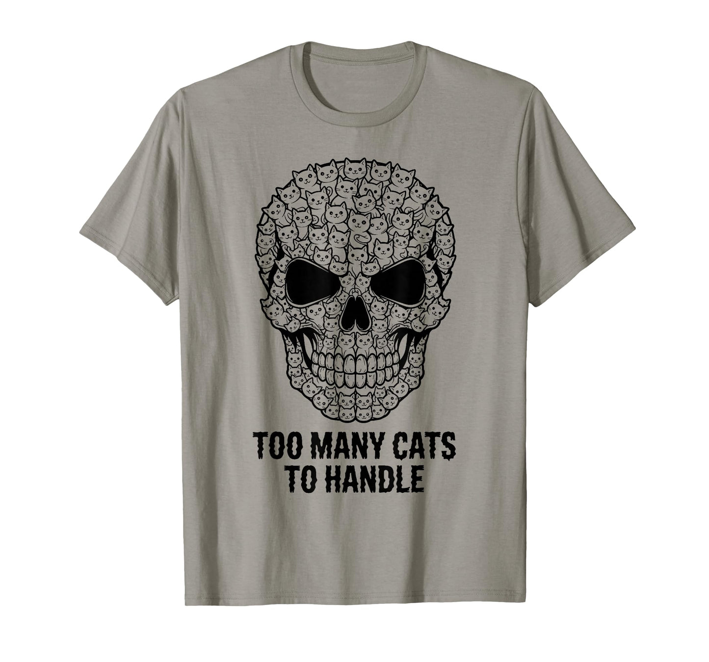 Too Many Cats Skull Funny Design Spooky Season Halloween T-Shirt