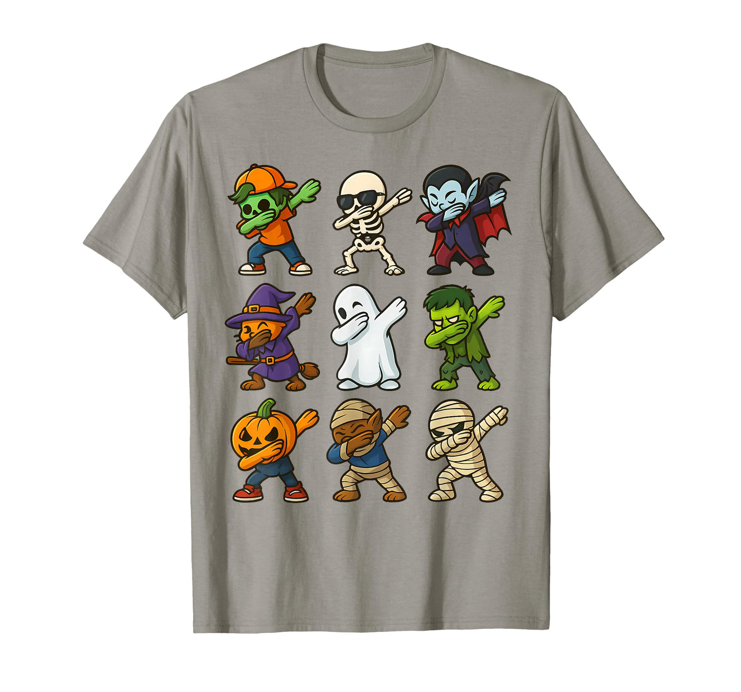 Skeleton Zombie Scary Pumpkin Mummy Dabbing Halloween Boys T-Shirt