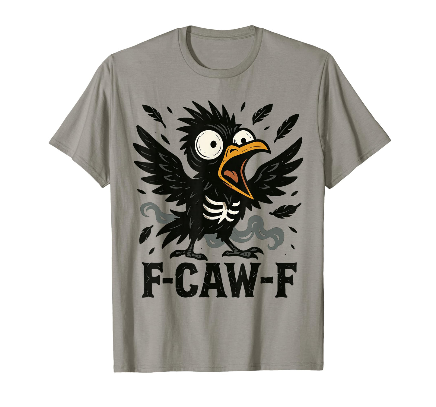 F-Caw-F Funny Skeleton Crow Meme Halloween Humor T-Shirt