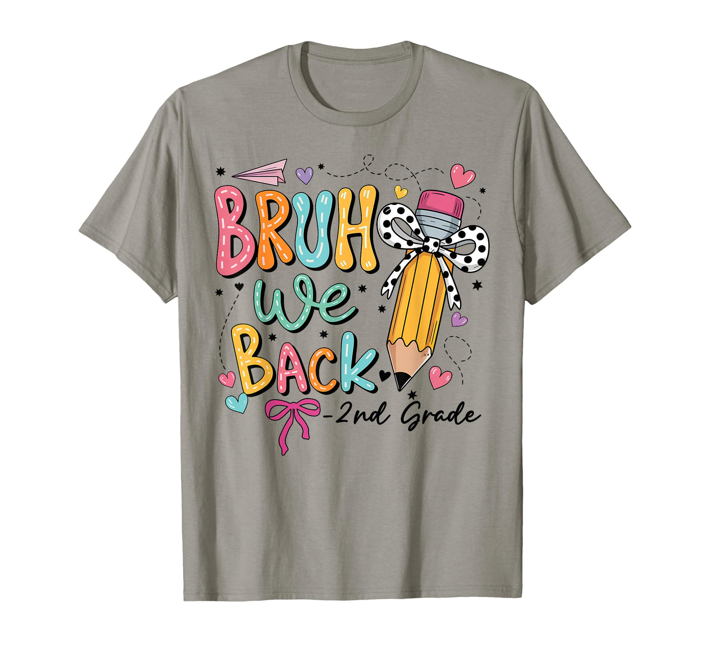 Bruh We Back Second Grade Coquette Bow First Day Of School T-Shirt