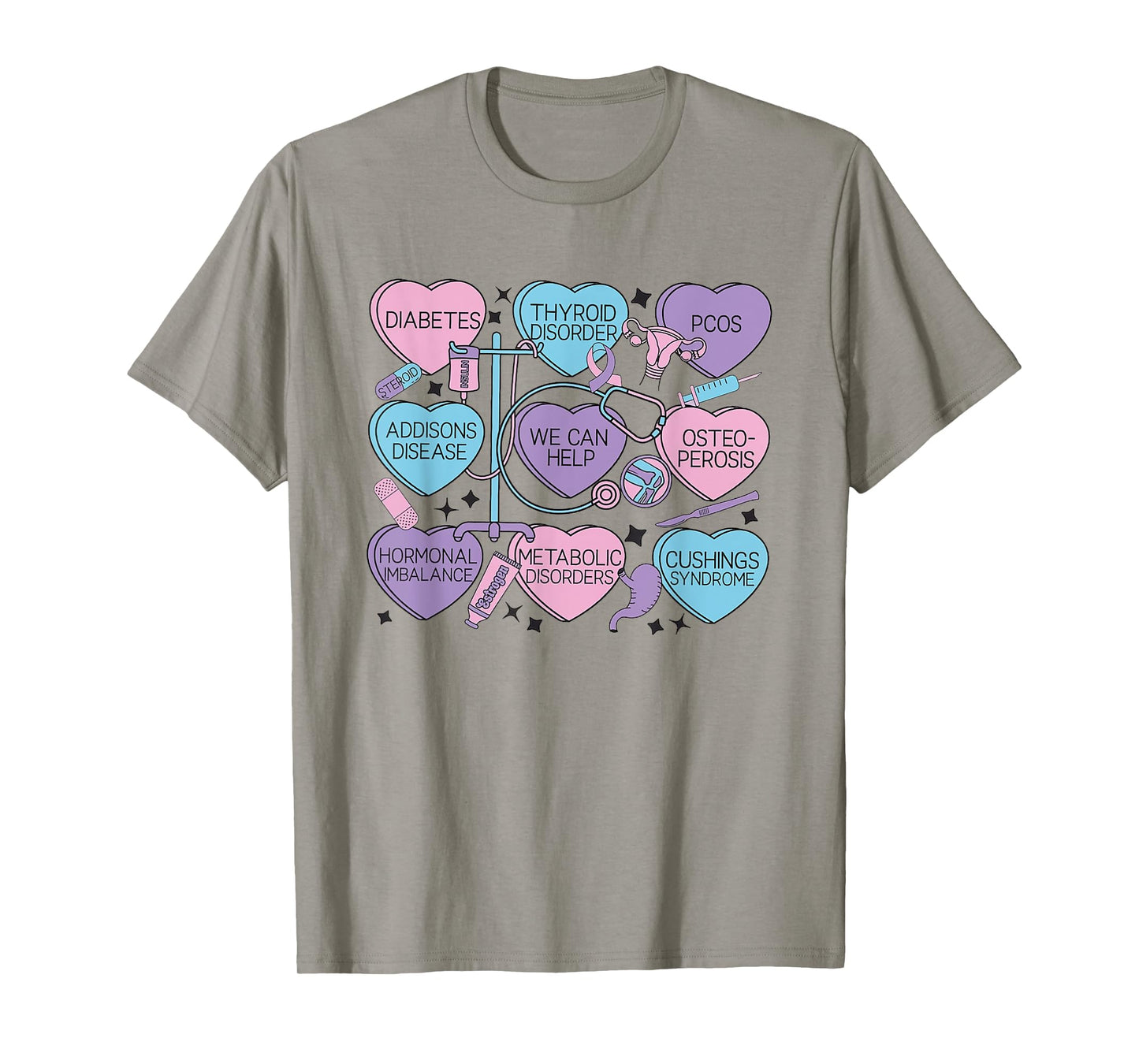 Retro Endocrinology Valentine's Endocrinologist Heart Candy T-Shirt