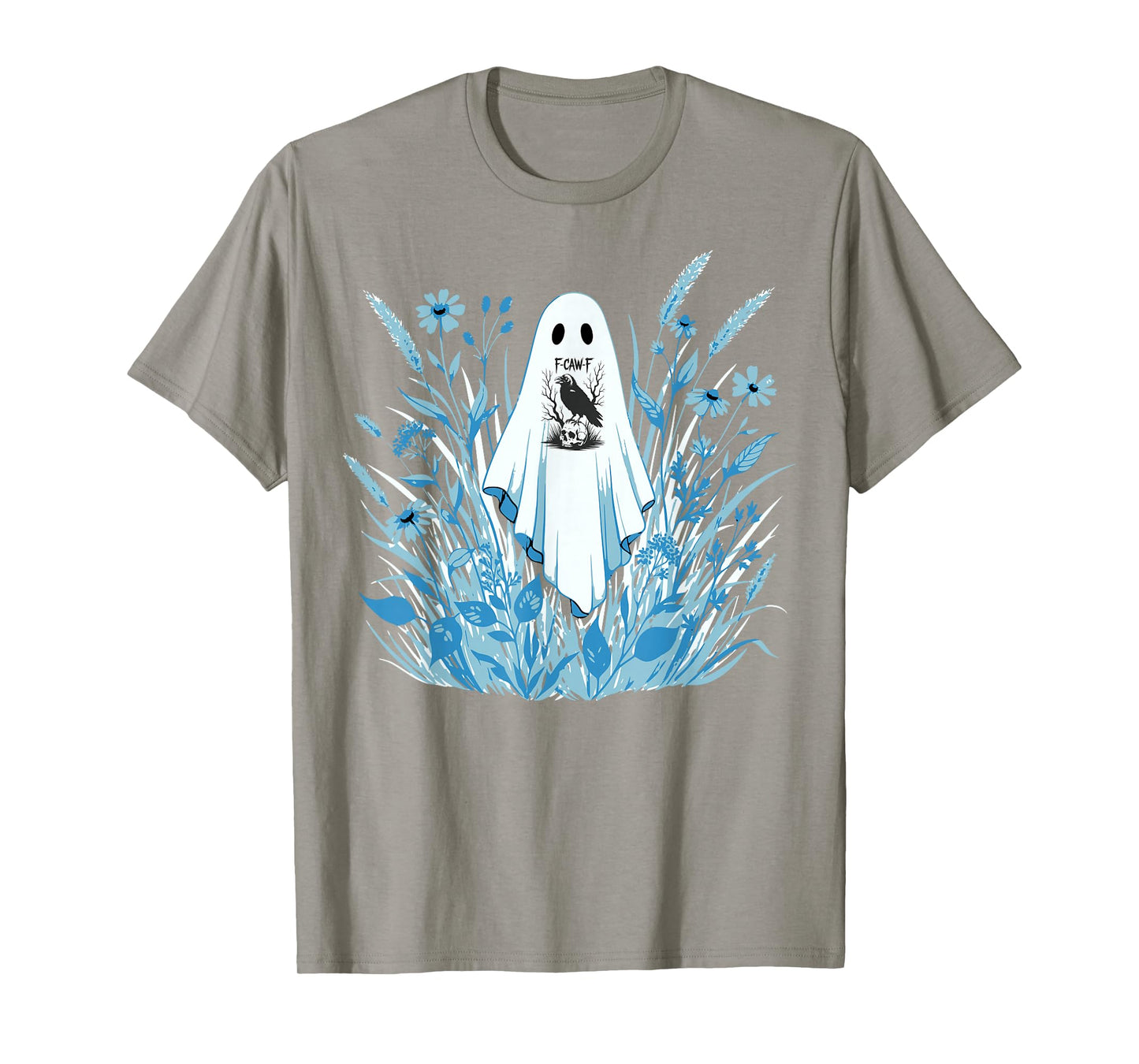 Funny Ghost Wears Popular F-CAW-F Crow Trendy Design T-Shirt