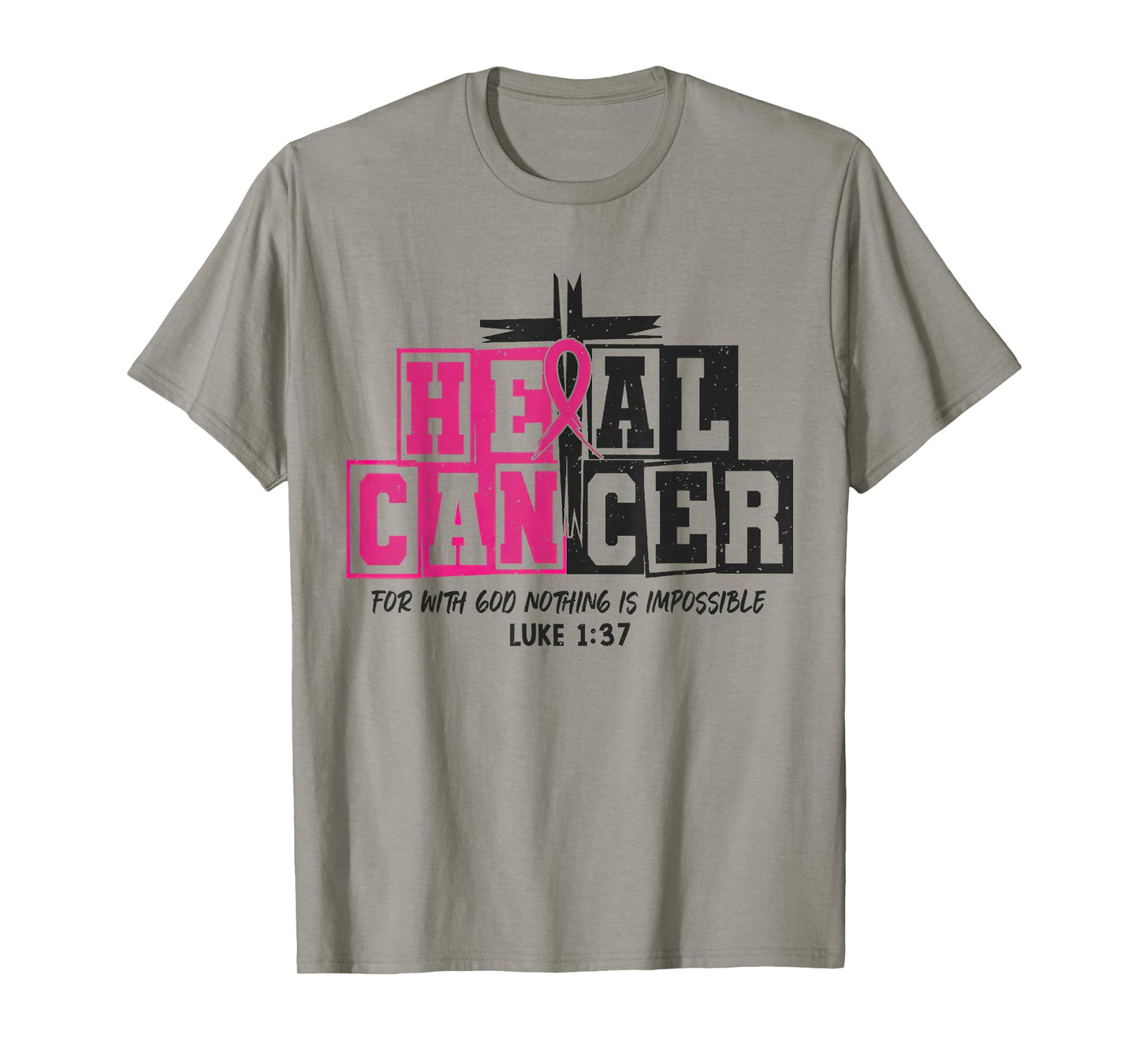 He Can Heal Cancer Pink Ribbon Breast Cancer Month T-Shirt
