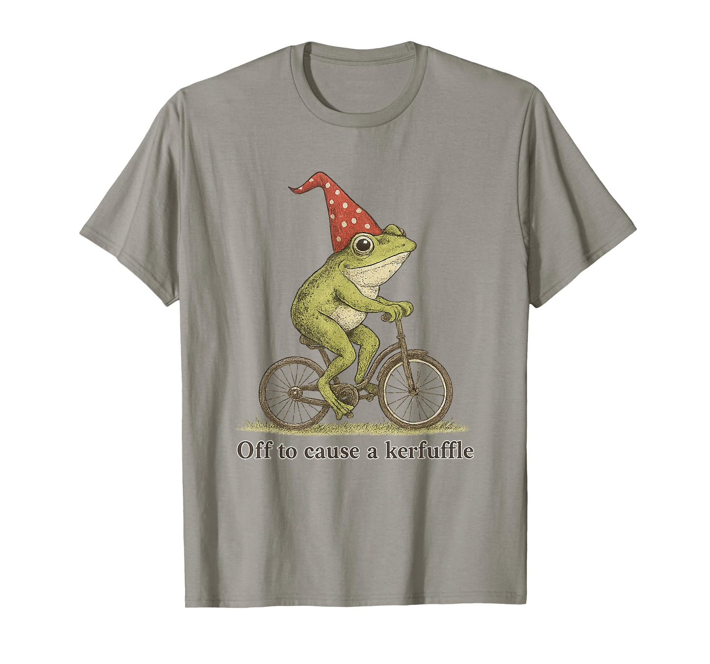 Off to Cause a Kerfuffle Frog Funny Weirdcore Sayings Unique T-Shirt