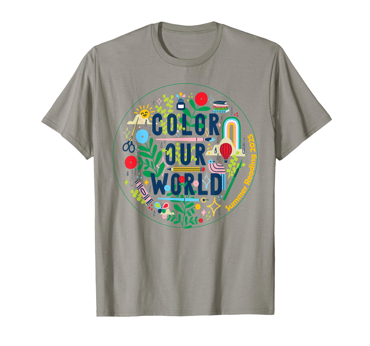 Color Our World Summer Reading 2025 Boho Wildflower Book T-Shirt