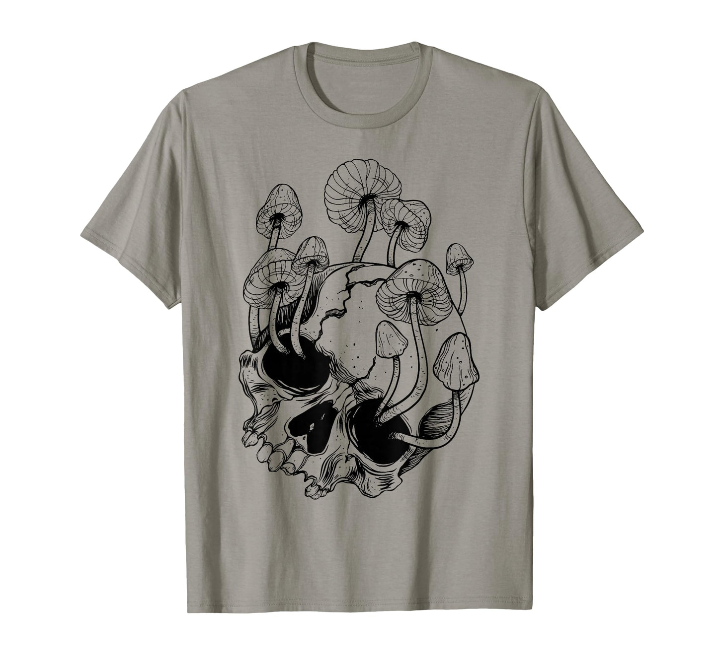 Overgrown Skull Mushrooms Death Life T-Shirt