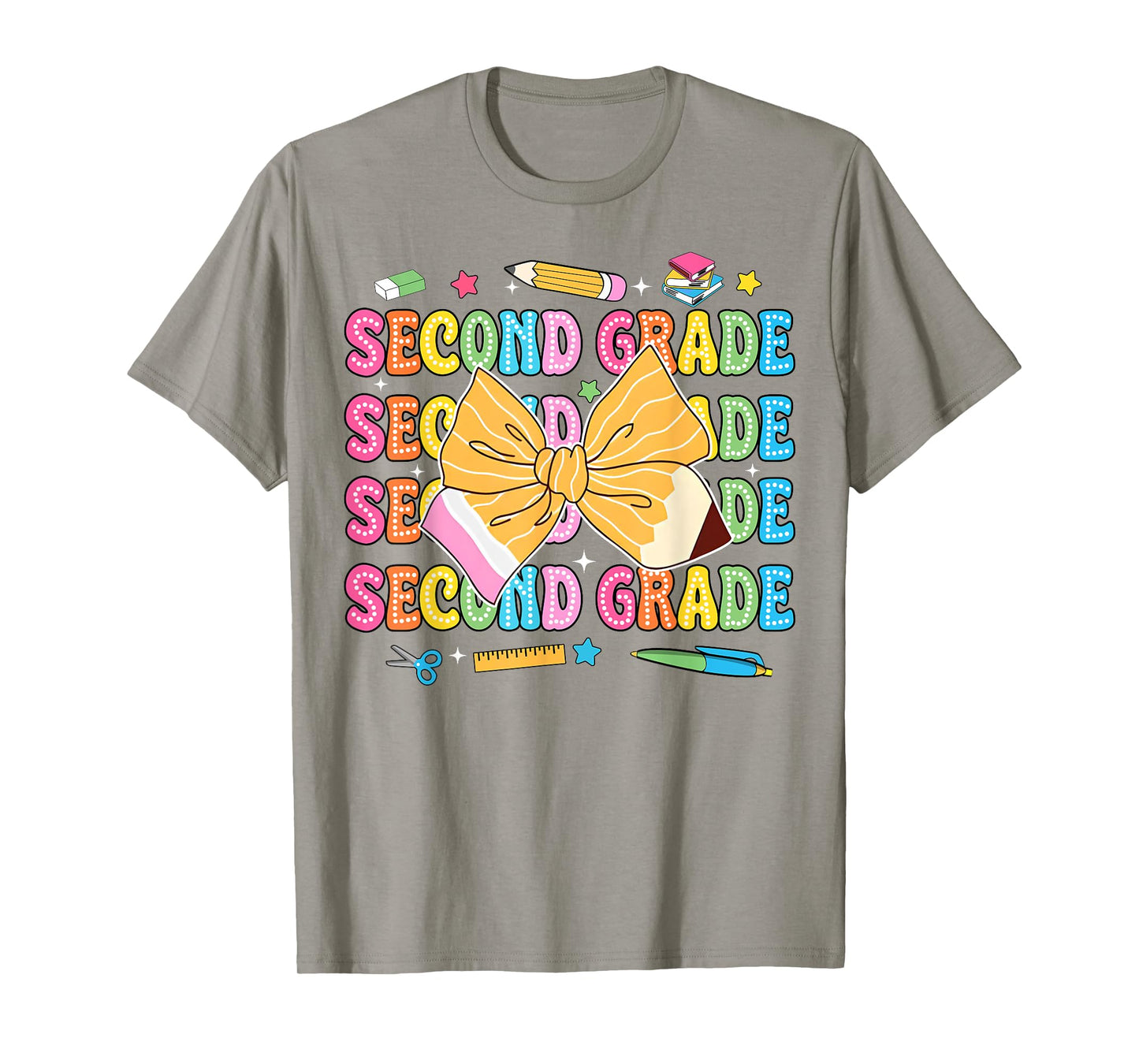 2nd Grade Teacher Pencil Coquette Bow Back To School T-Shirt
