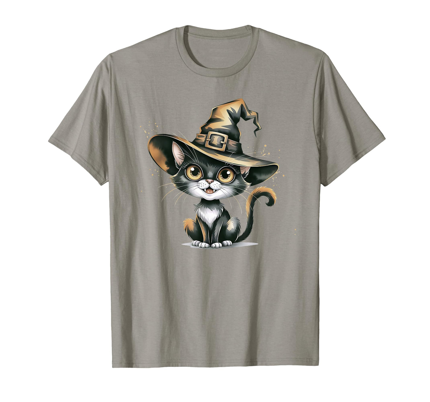 Funny Cat Witch Spooky Witches Feline Wizard Halloween Gag T-Shirt