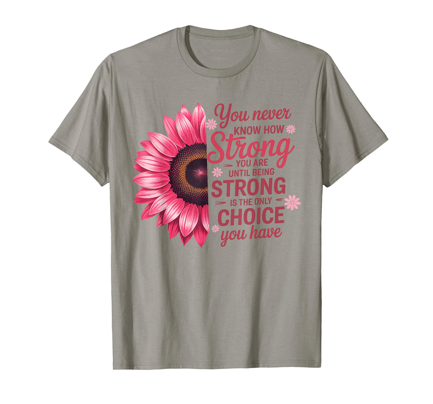 Breast Cancer Pink Ribbon Sunflower October Awareness Month T-Shirt