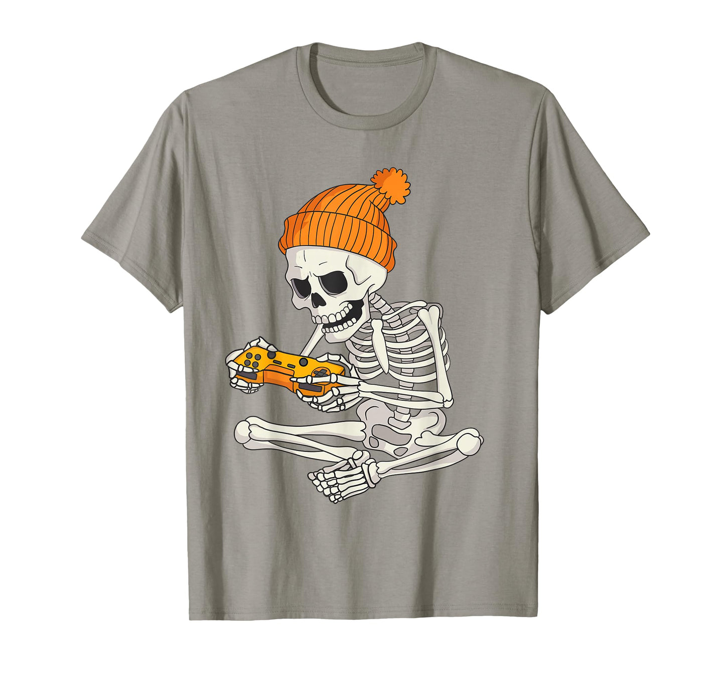 Funny Halloween Skeleton Gamer Video Games Boys Mens Gaming T-Shirt
