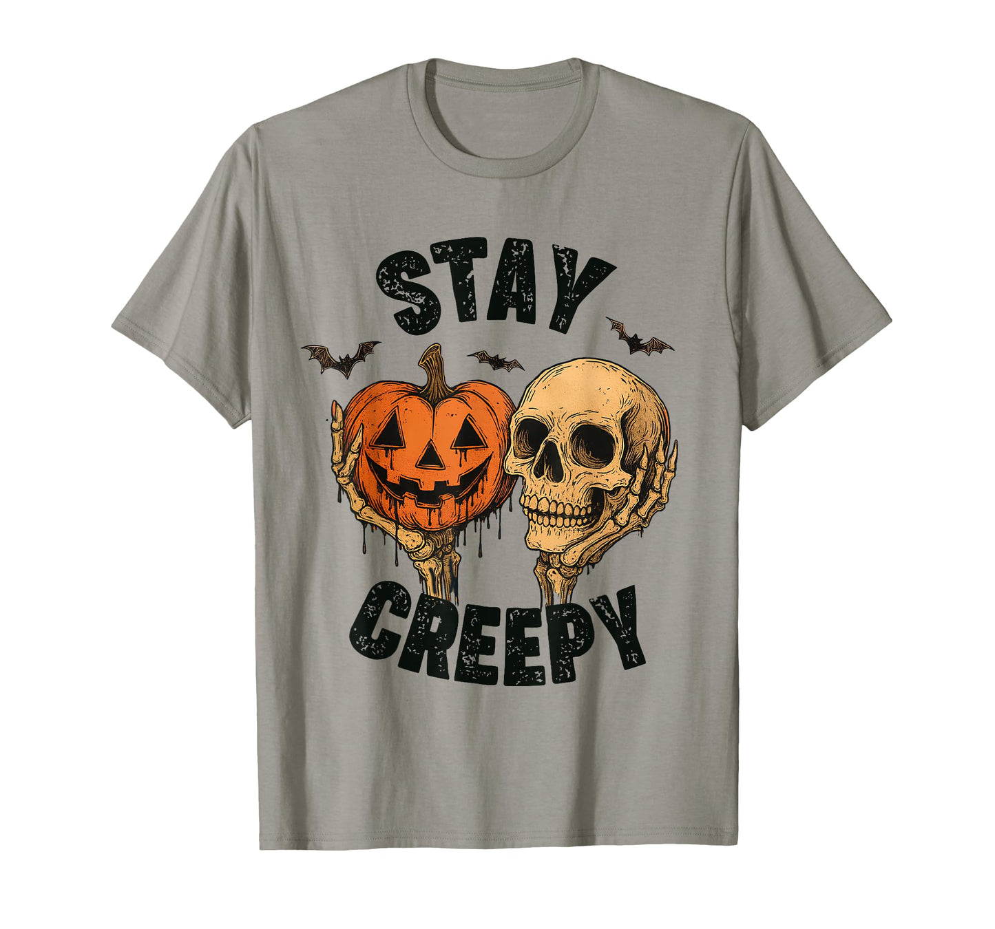Stay Creepy, Retro Dripping Heart Halloween, Skeleton Hand T-Shirt