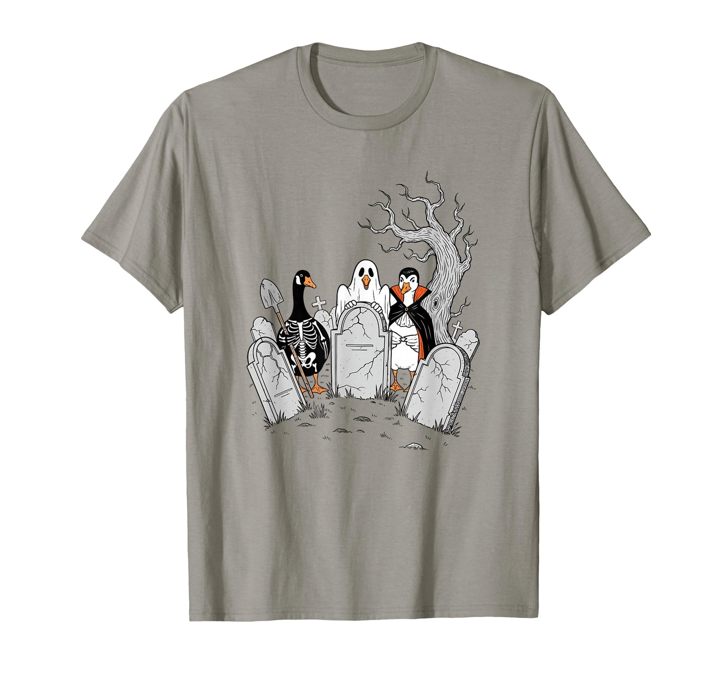 Halloween Goose Squad Ghost Witch Skeleton Spooky Costume T-Shirt