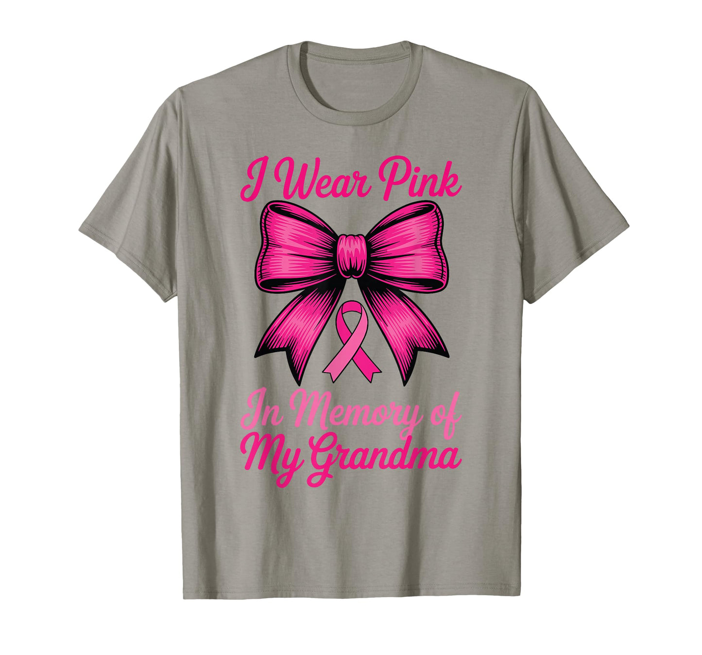I Wear Pink for My Grandma Breast Cancer Pink Coquette Bow T-Shirt