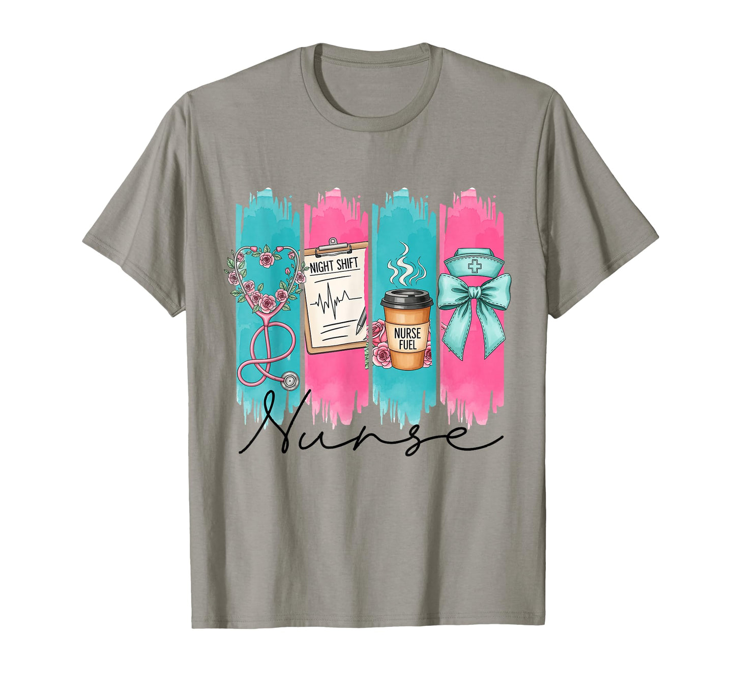 Girly Nurse Coquette Bow Stethoscope RN Nursing Assistant T-Shirt