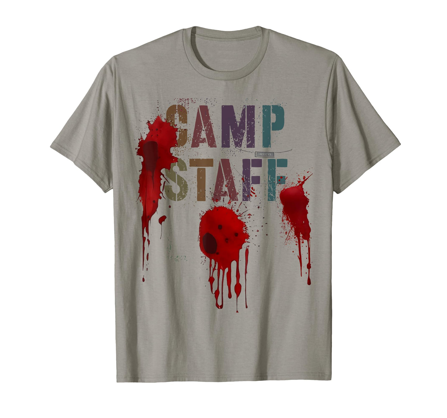 Funny CAMP STAFF Summer Campsite Camping Staff Bloody T-Shirt for Men Women