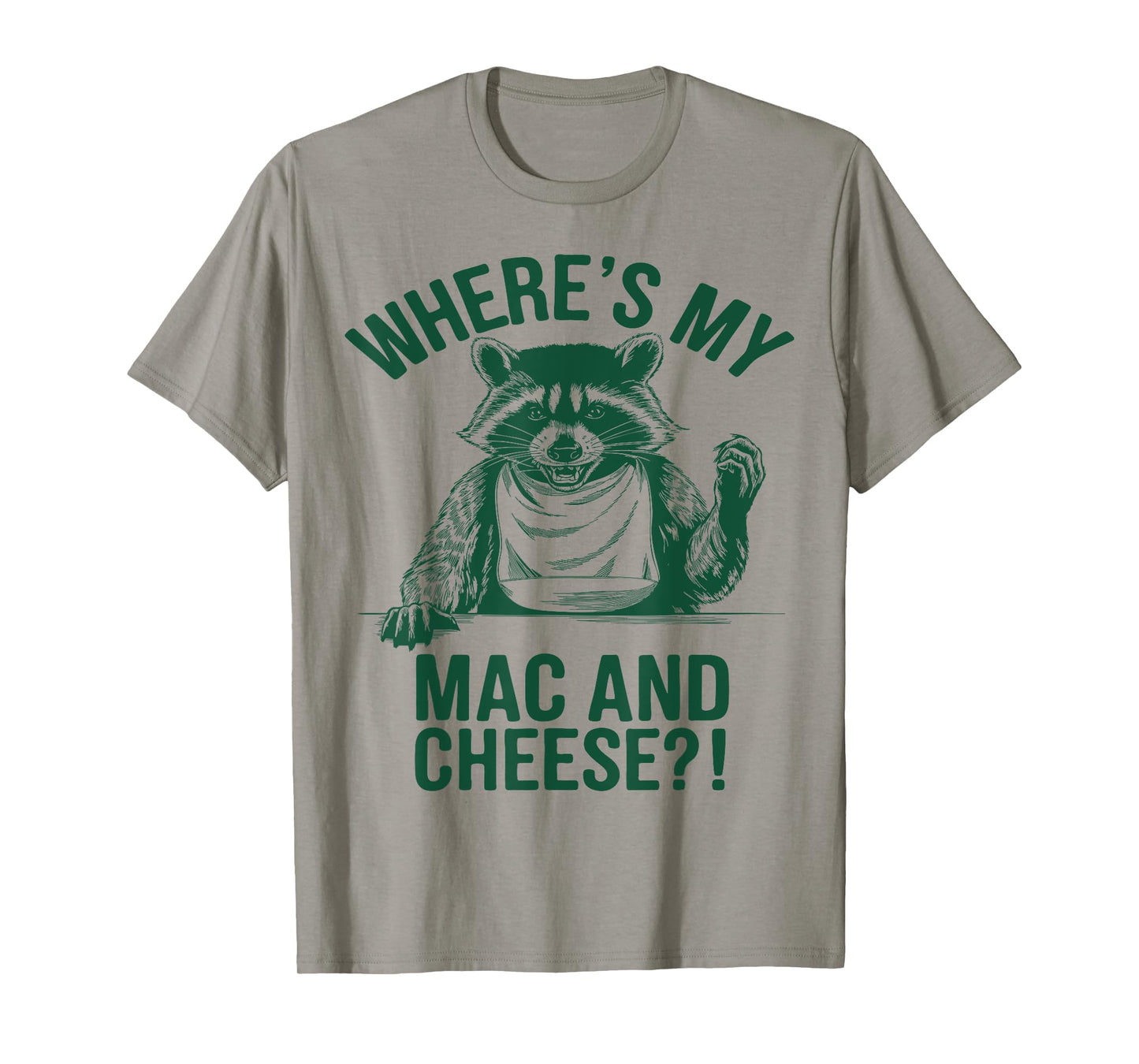 Where's My Mac and Cheese Food Lover Vintage Funny Raccoon T-Shirt