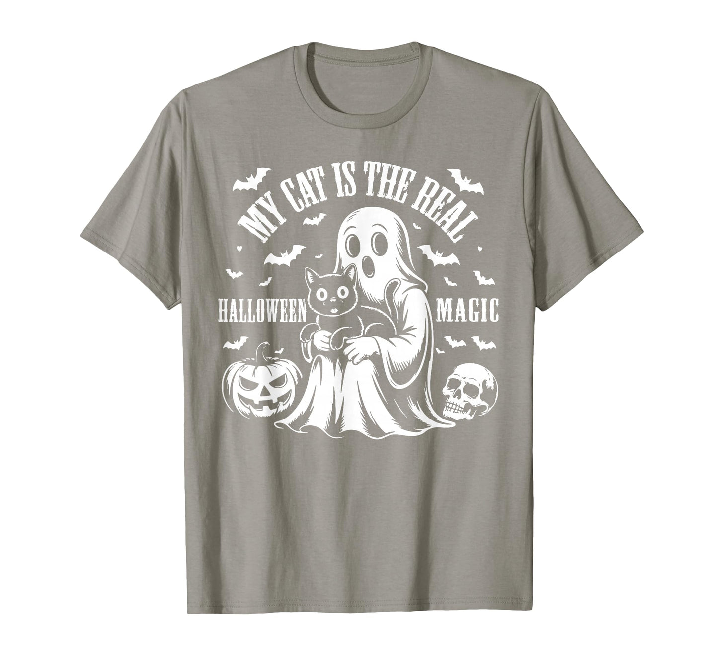 Halloween Pumpkin Black Cat Print with Witch Hat, Pet Owner T-Shirt