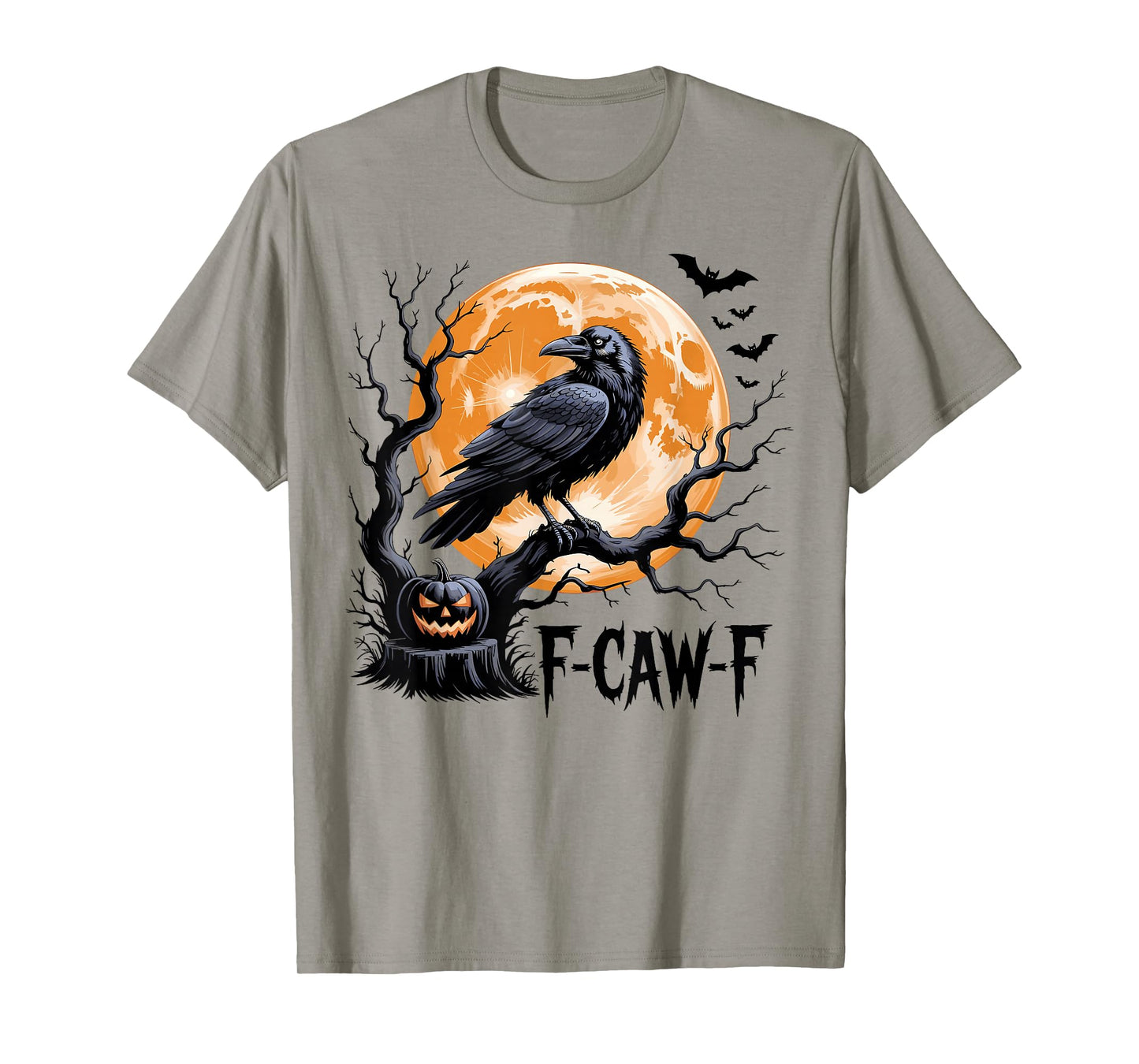 F-Caw-F Black Crow Funny Black Bird Halloween Adult Humor T-Shirt