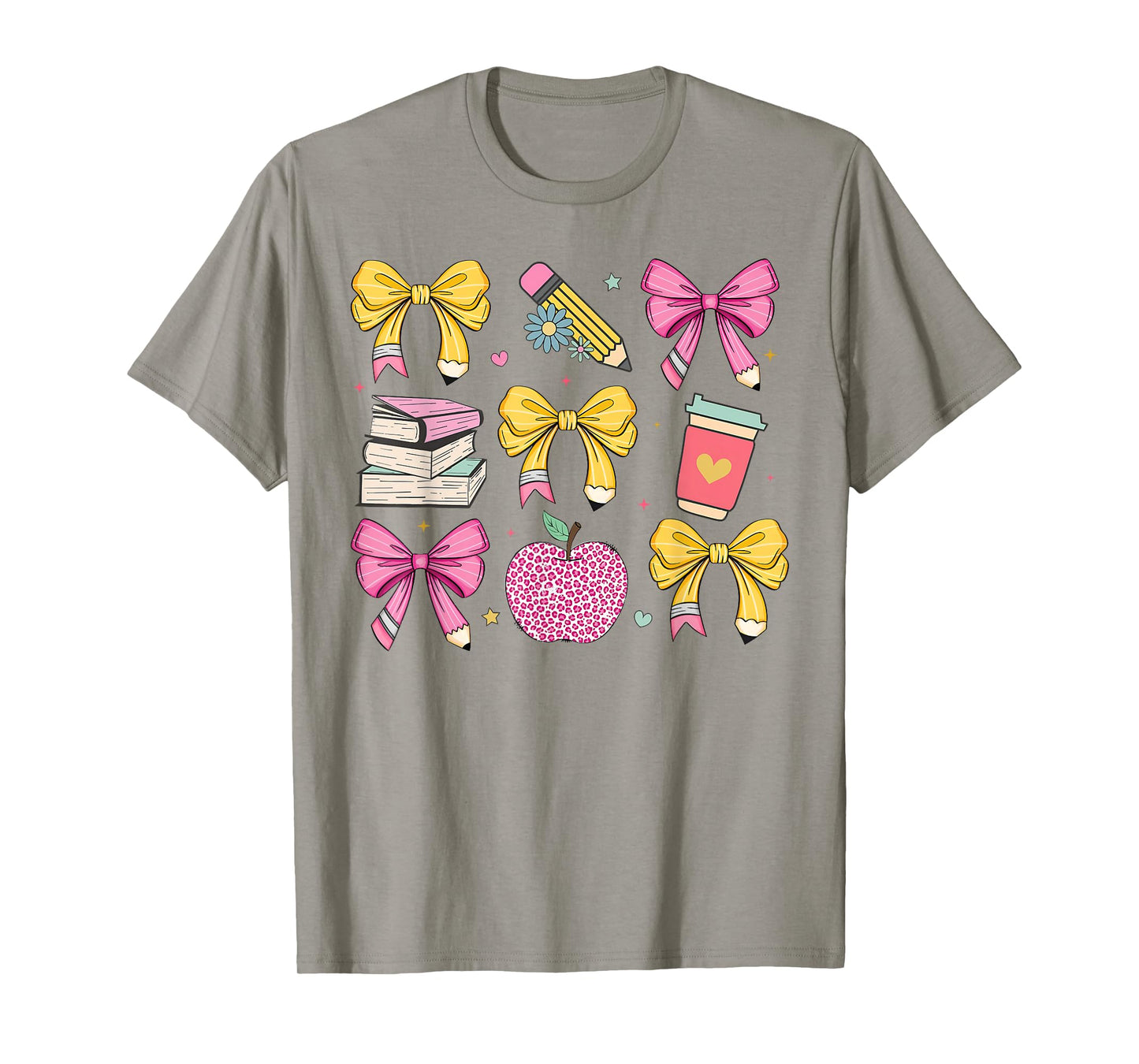 Apple Coquette Bow Books First Day Of School Back To School T-Shirt