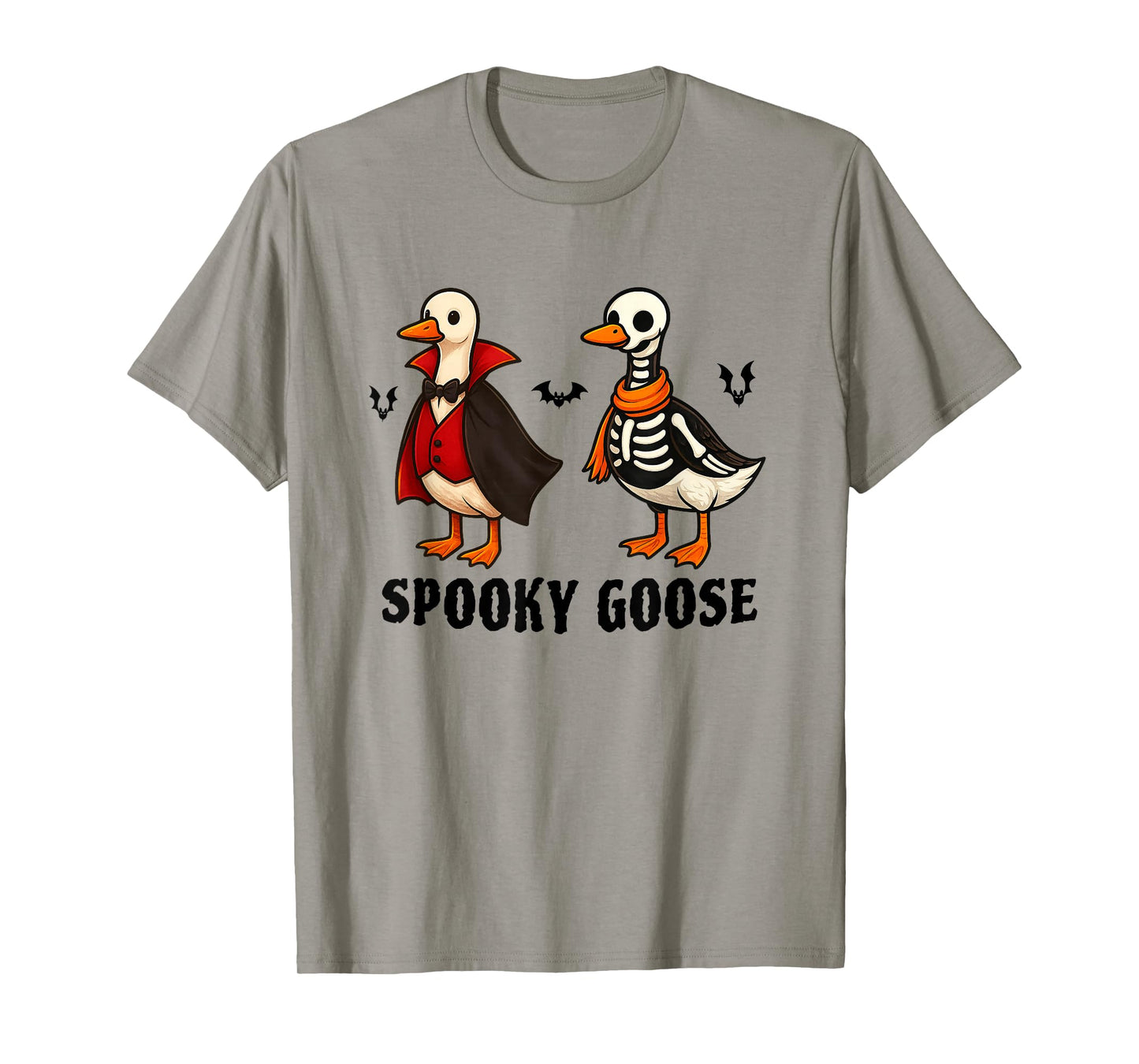 Silly Spooky Goose Halloween Funny Goose Skeleton Vampire T-Shirt