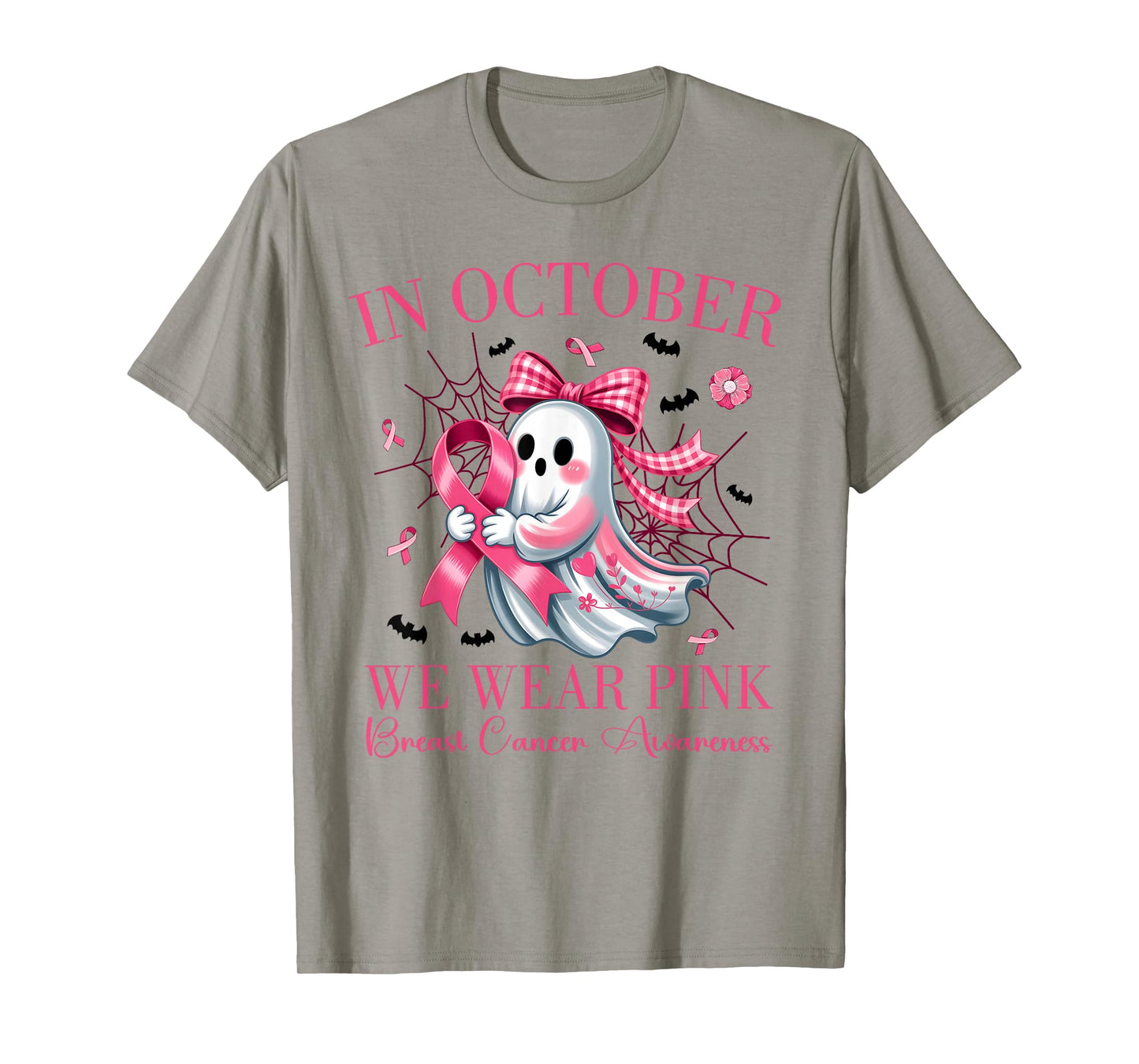 Breast Cancer Women Halloween in October We Wear Pink T-Shirt