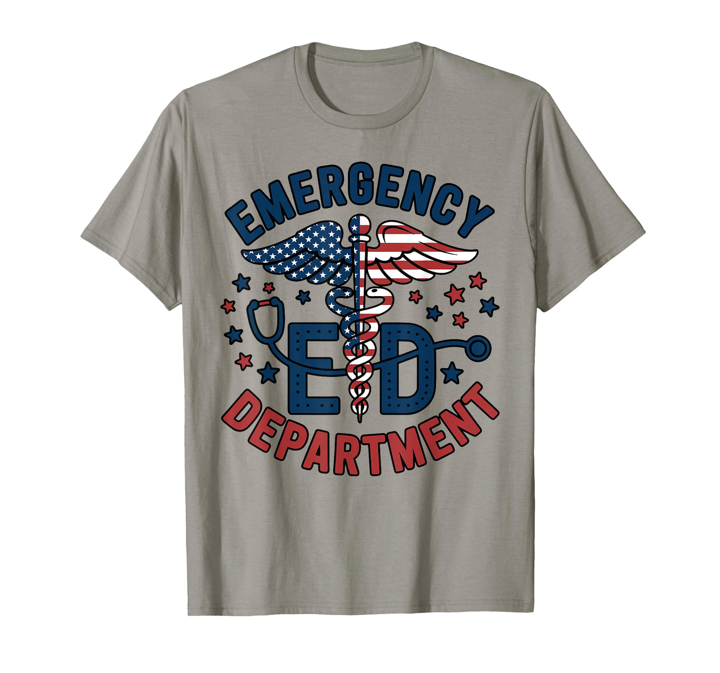 Retro American Emergency Department ED Nurse 4th of July T-Shirt