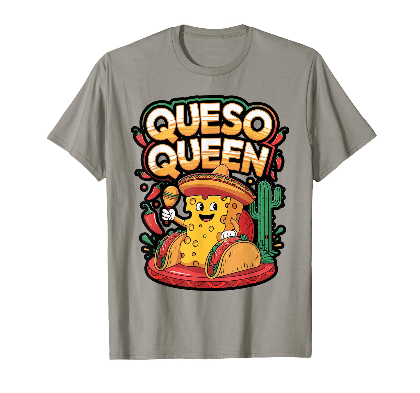 Queso Queen Shirt with Fiesta Floral Design T-Shirt