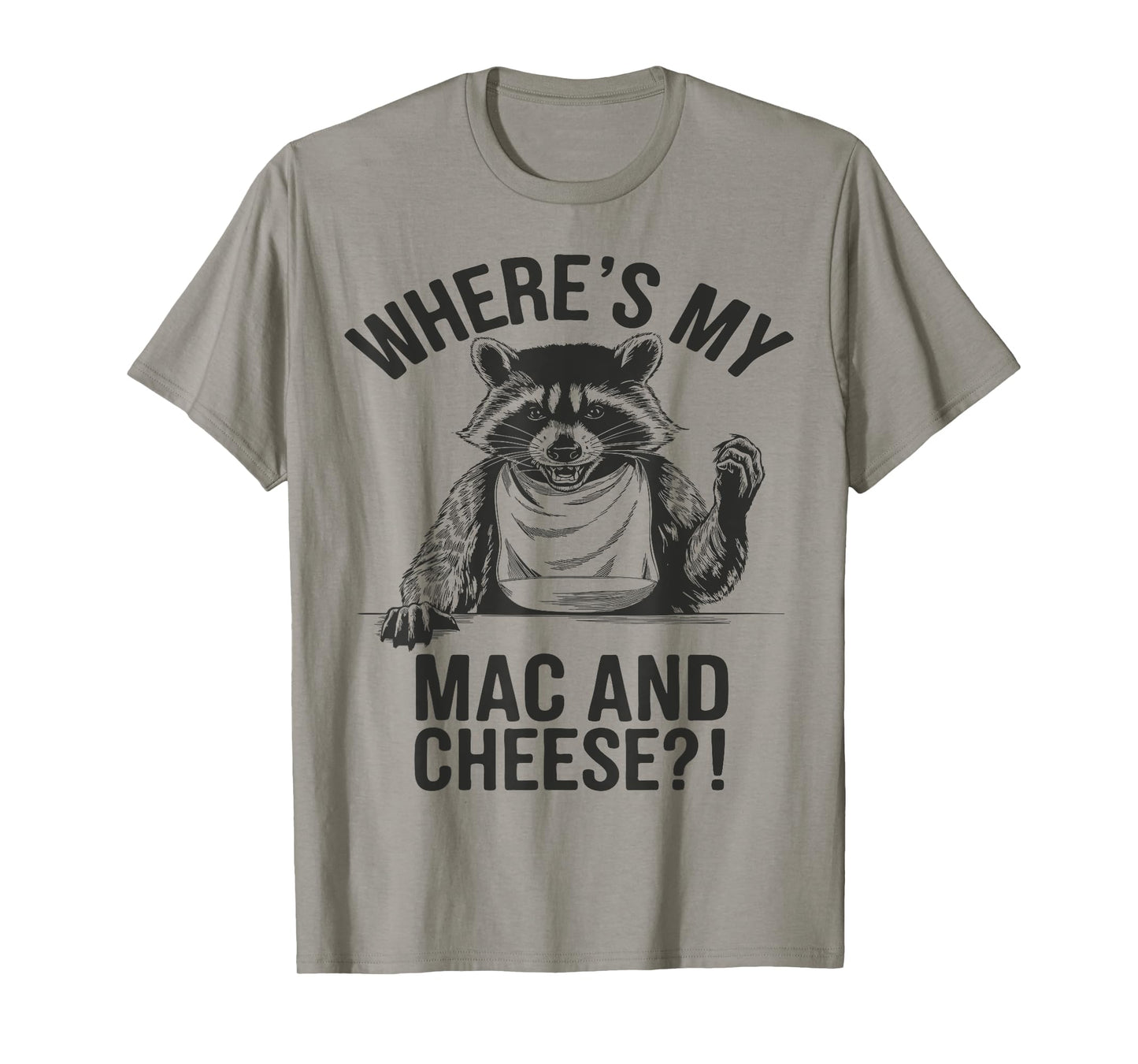 Where's My Mac and Cheese Food Lover Vintage Funny Raccoon T-Shirt
