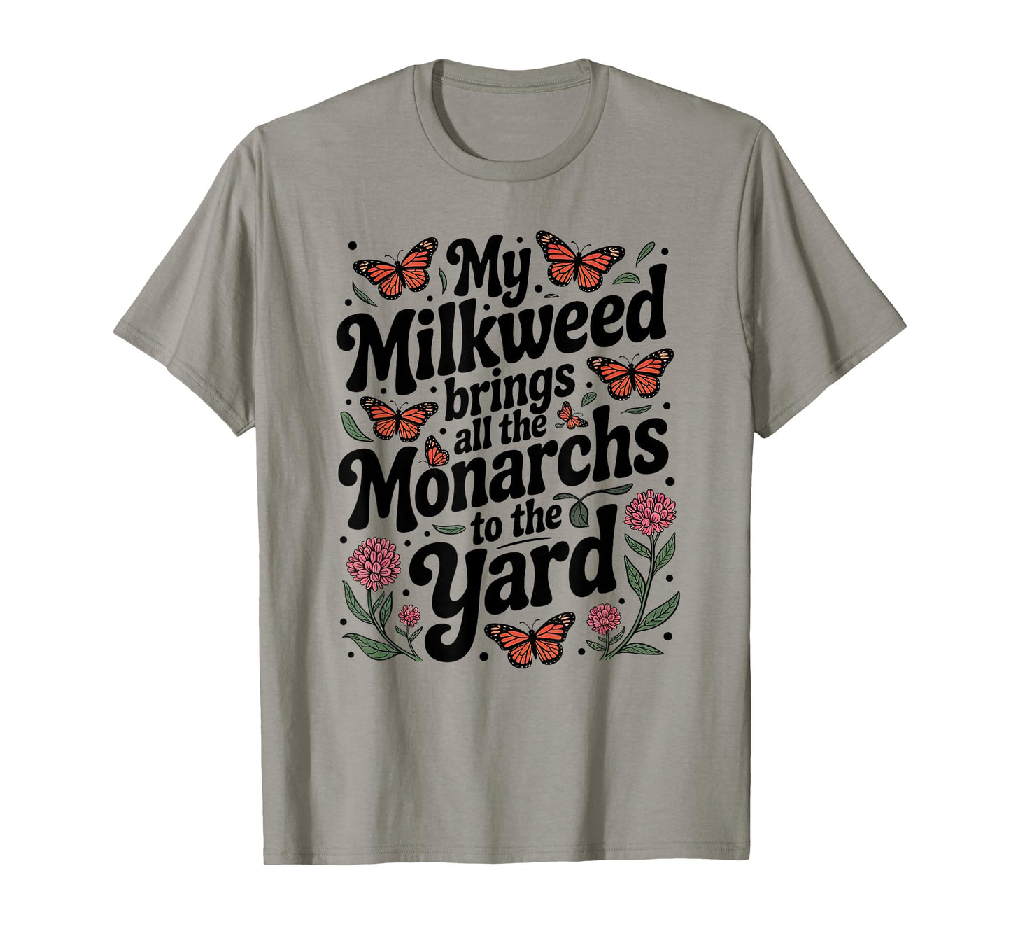 Retro Plant Milkweed Save The Monarchs Native Wildflower T-Shirt