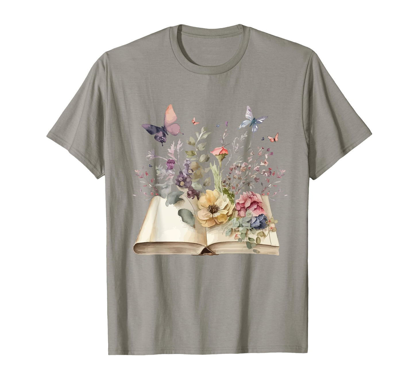 Book Flowers and Butterfly Beautiful Reading Reader Graphic T-Shirt