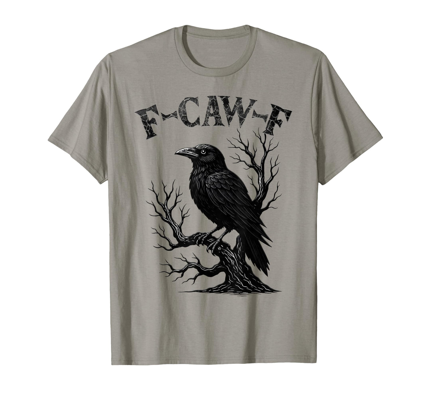 Black Crow, F-Caw-F Funny Black Bird Moon Gothic Adult Humor T-Shirt