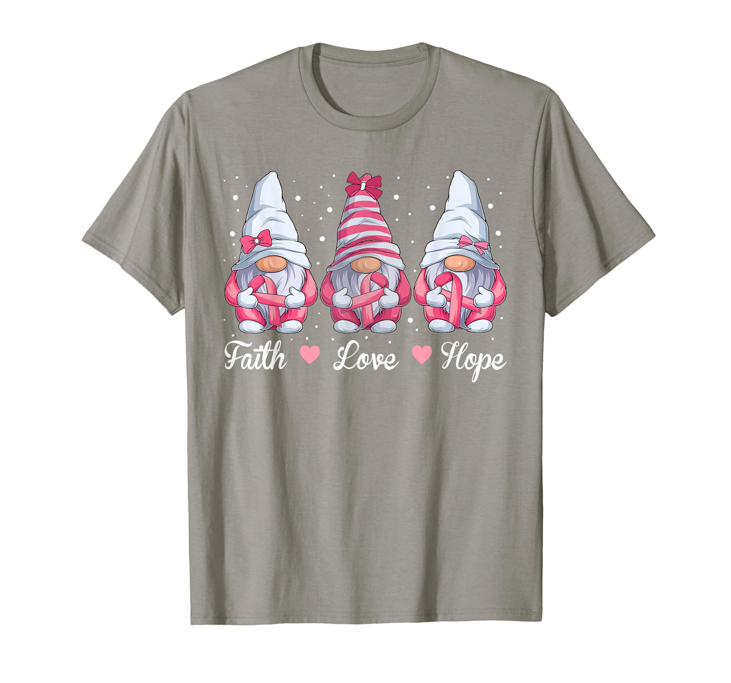 Breast Cancer Awareness, Gnomes Pink Ribbon Womens Girls T-Shirt