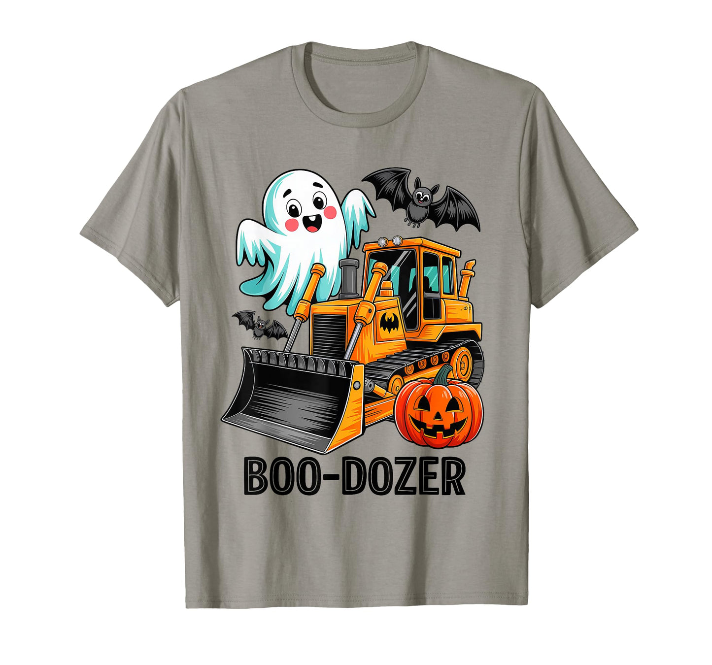 Halloween Bulldozer Construction Trucks Ghost Halloween Kids T-Shirt