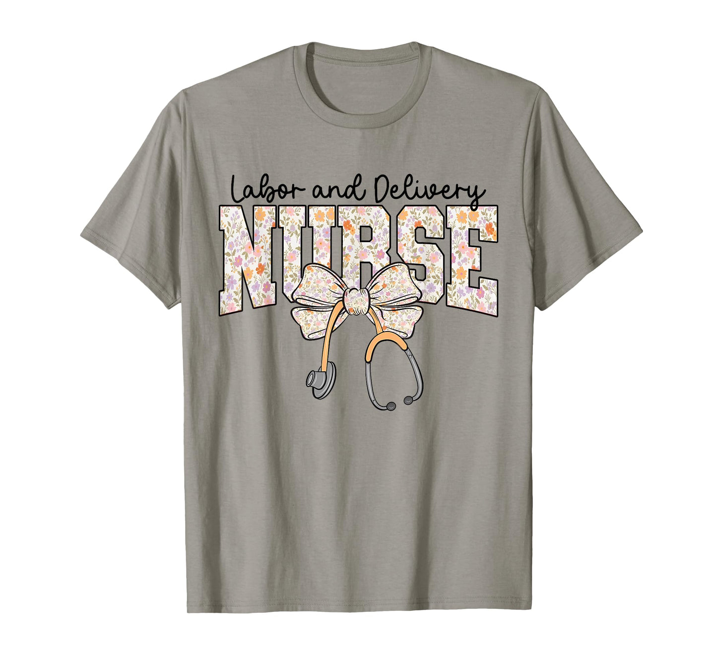 Labor and Delivery Nurse Stethoscope Coquette Bow Graduation T-Shirt
