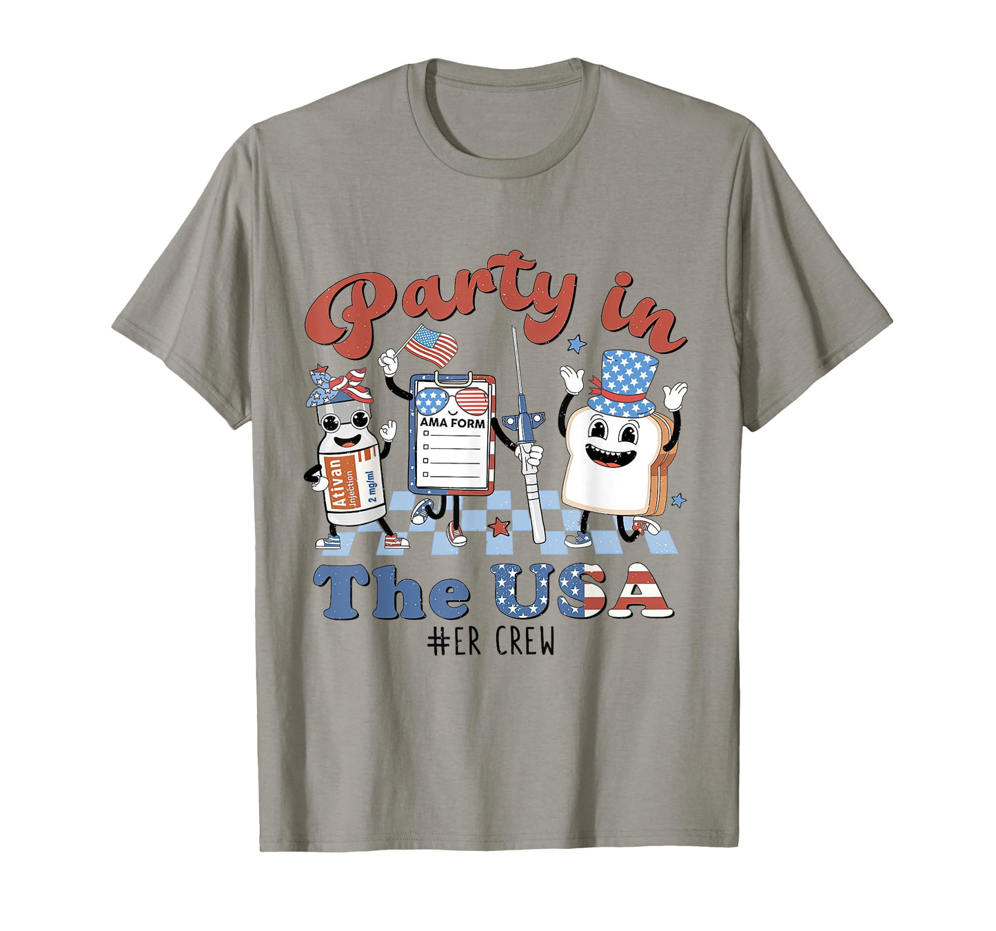 Party In The USA, ER Nurse 4th July, American Flag Patriotic T-Shirt