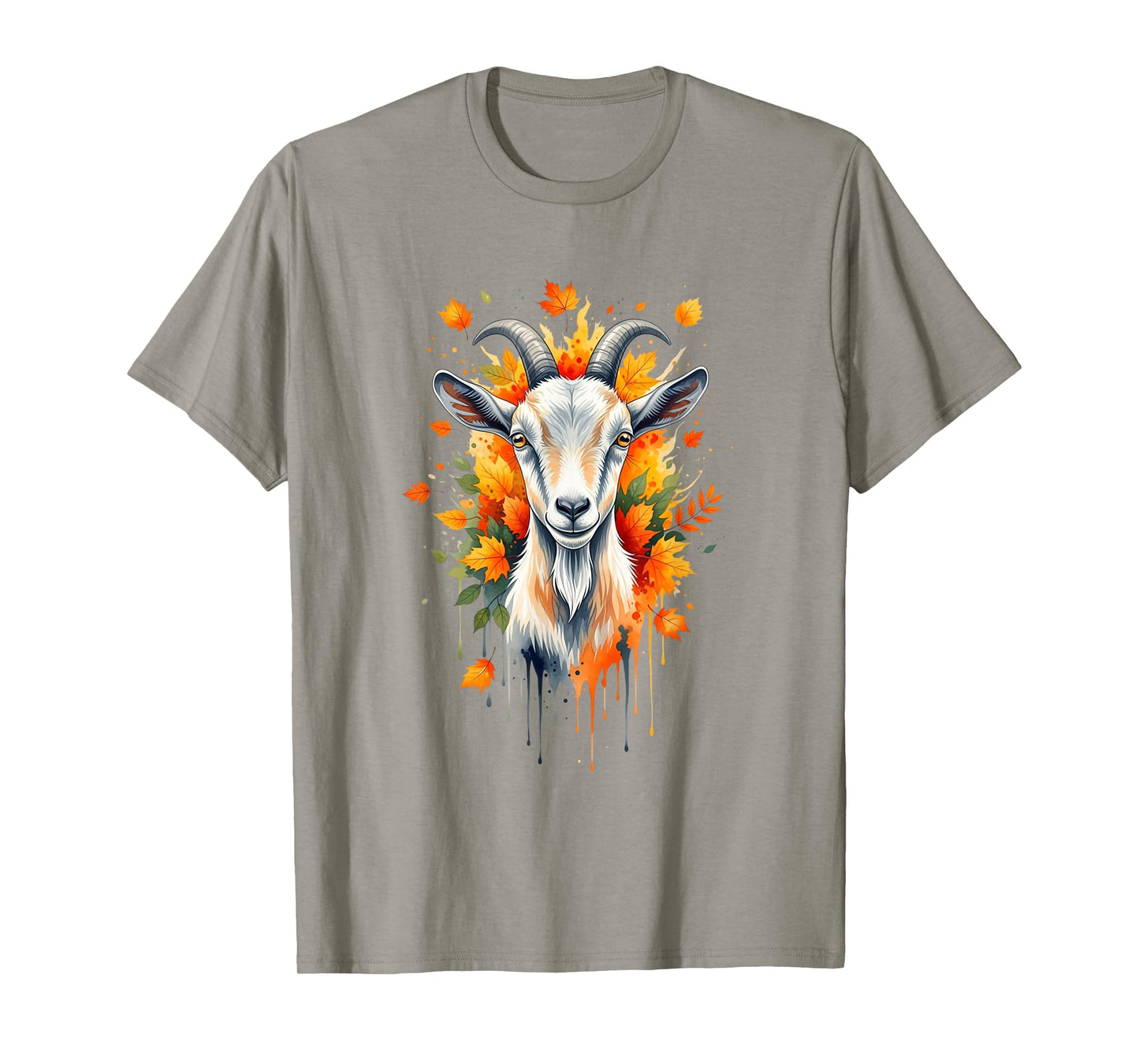 Autumn Goat Art Fall Leaves Nature Lovers Men Women T-Shirt