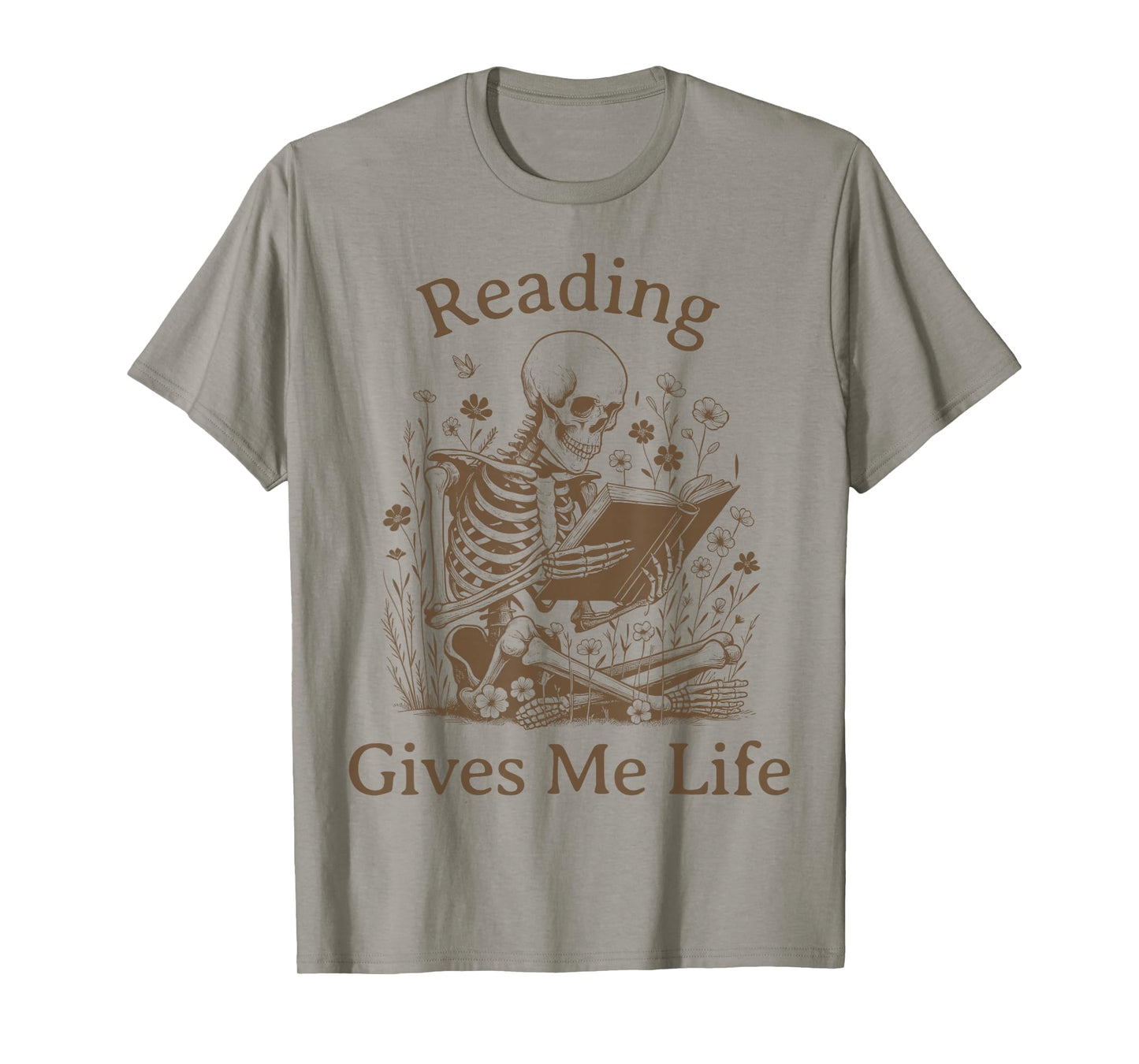 Bookish Skeleton Reading Book Nerd Bookworm Literary Girl T-Shirt