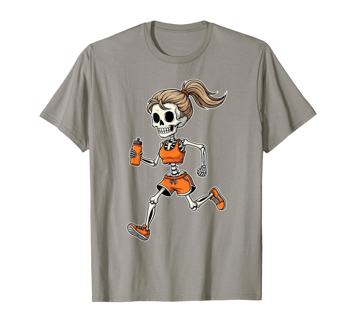 Running Skeleton Halloween Costume Spooky Runner Women Men T-Shirt