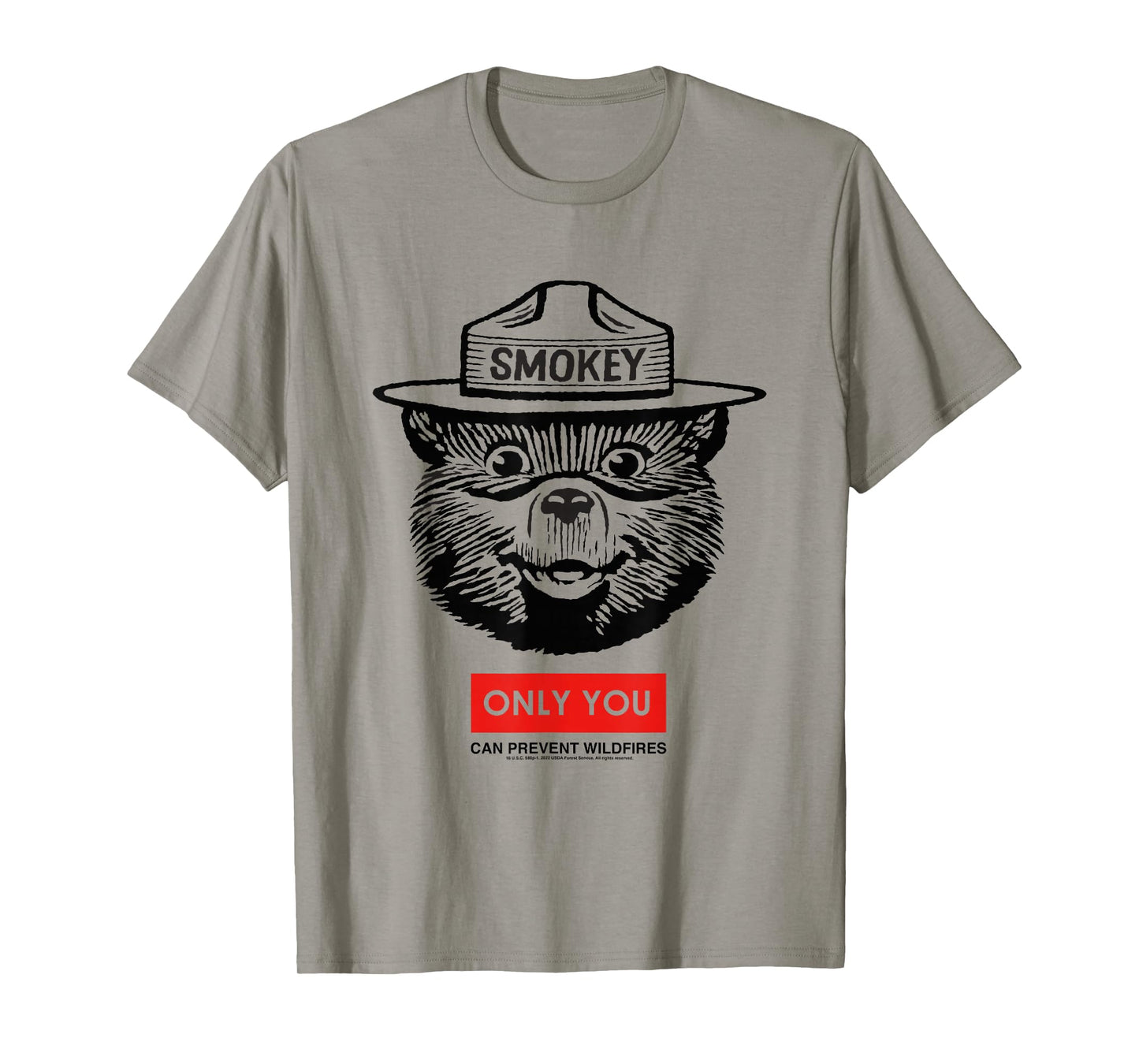 Smokey Bear Only You Can Prevent Forest Fires Minimal Face T-Shirt