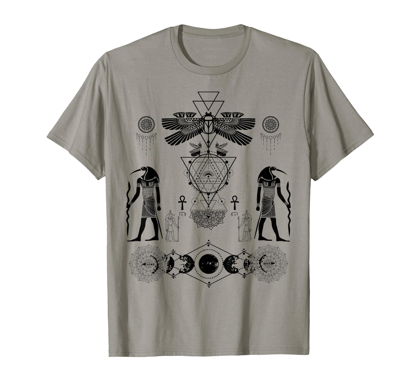 Ancient Kemetic Scarab Beetle Thoth Anubis Egyptian God Art T-Shirt