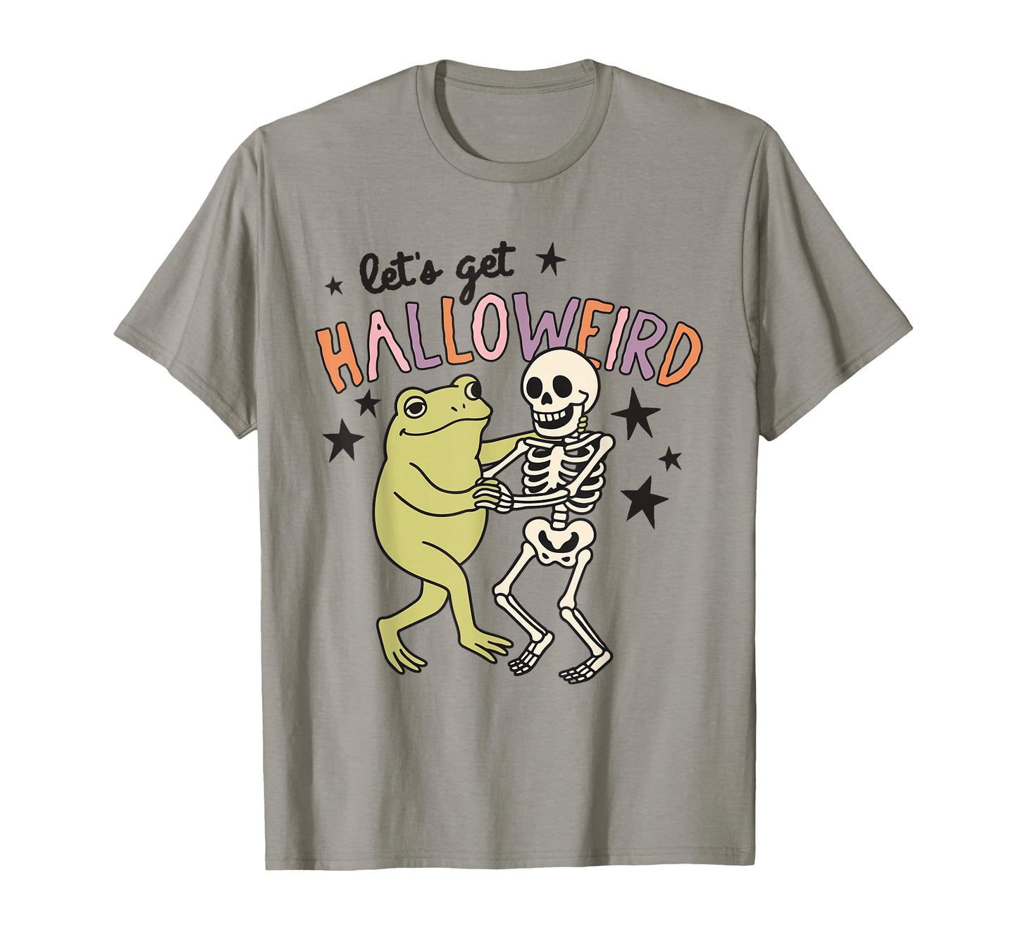 Funny Halloweird Frog and Skeleton Dance Halloween Party Fun T-Shirt
