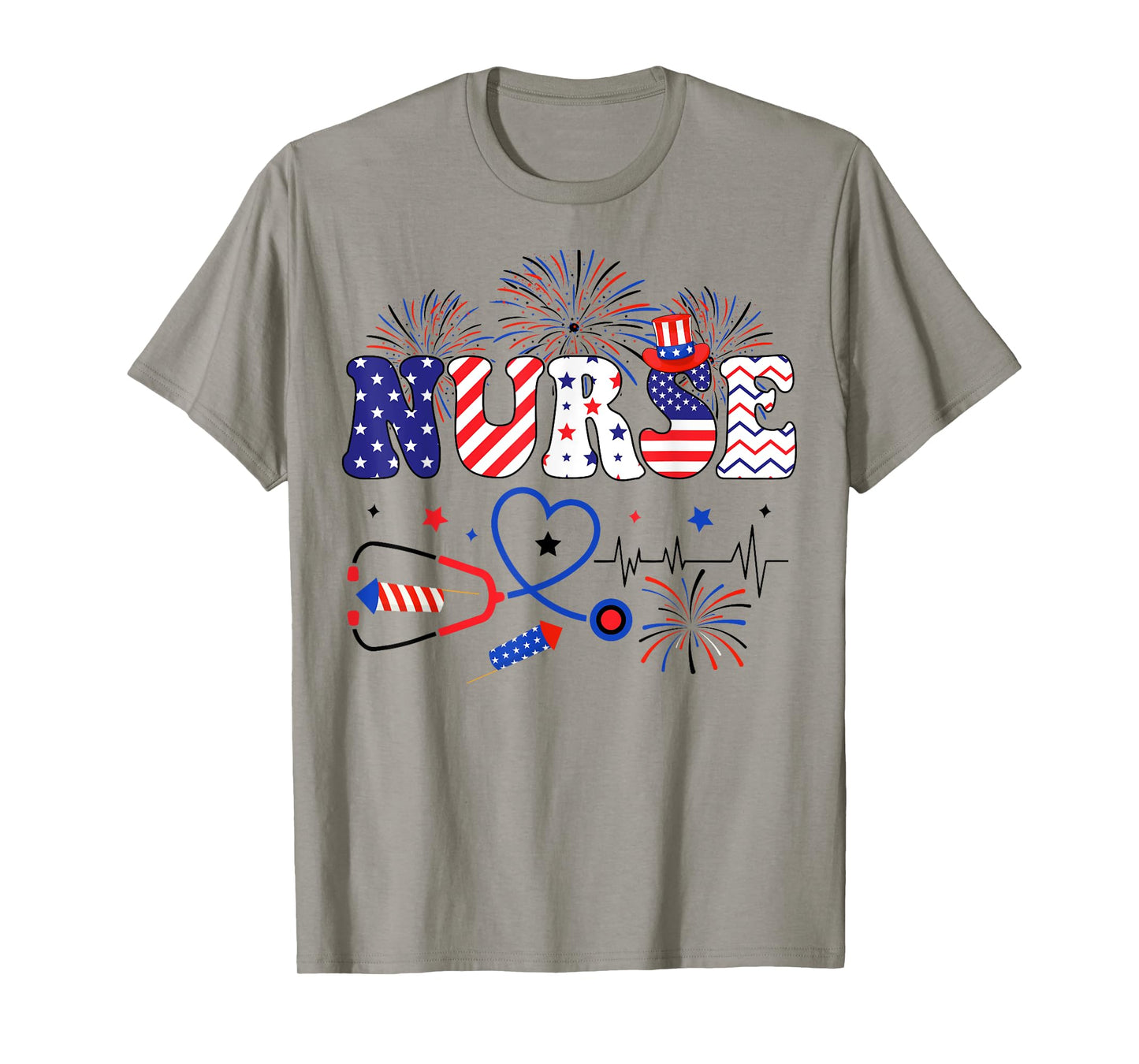 Patriotic Nurse Independence Day American Nurse 4th of July T-Shirt