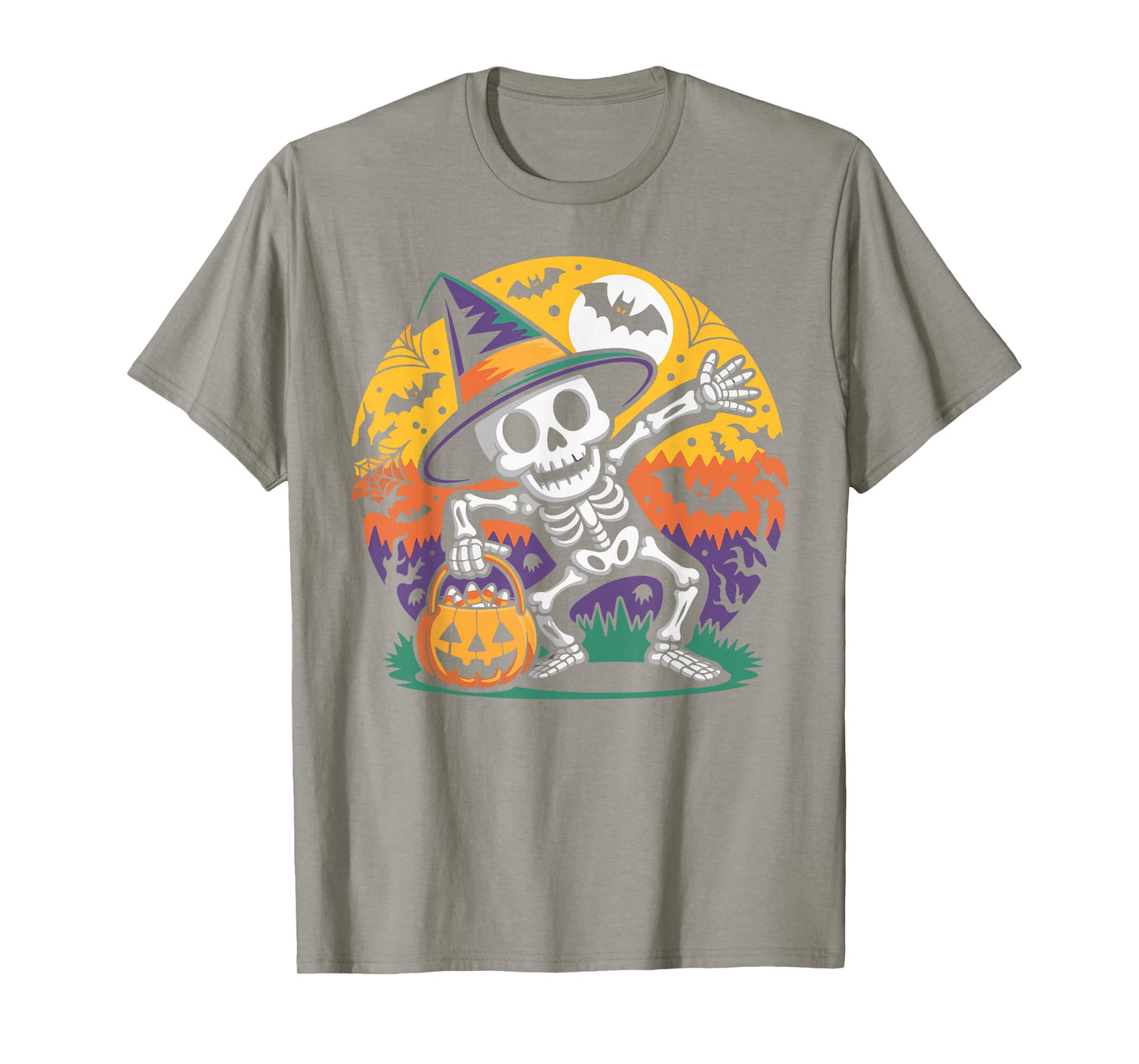 Skeleton Witch Pumpkin Halloween Trick or Treat Costume Boys T-Shirt
