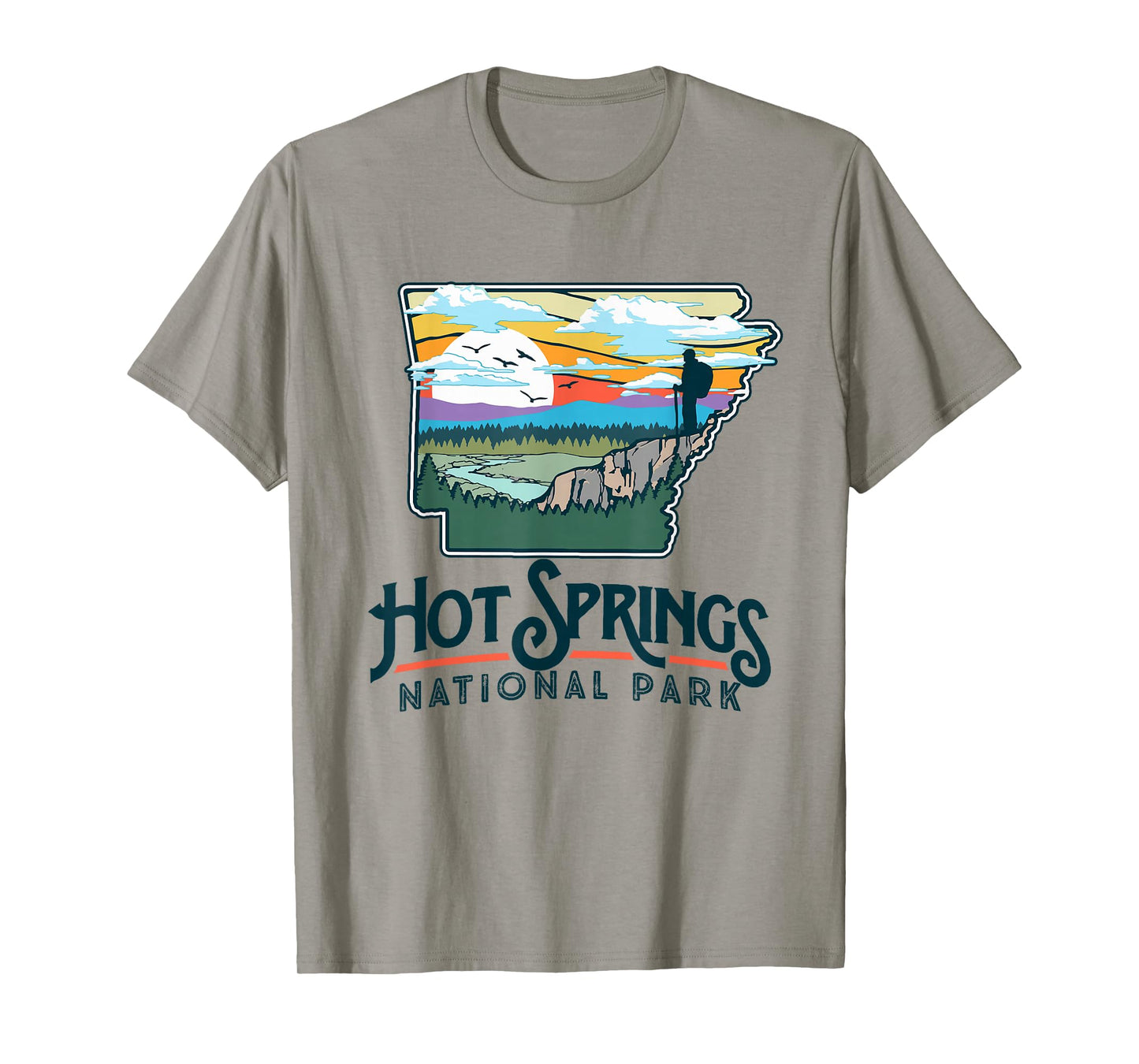 Hot Springs National Park Arkansas Nature Illustration T-Shirt