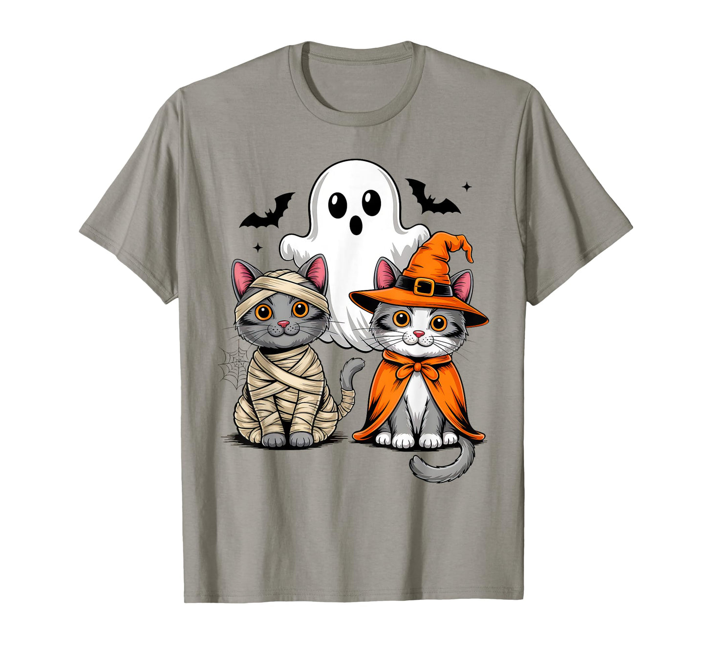 Cute Black Cat Ghost Witch Halloween Costume Men Women Kids T-Shirt