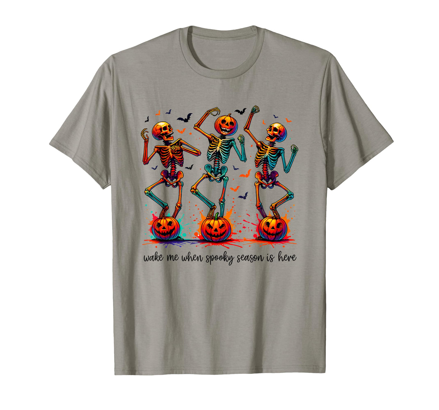 Wake Me When Its Halloween Funny Dancing Skeleton Halloween T-Shirt